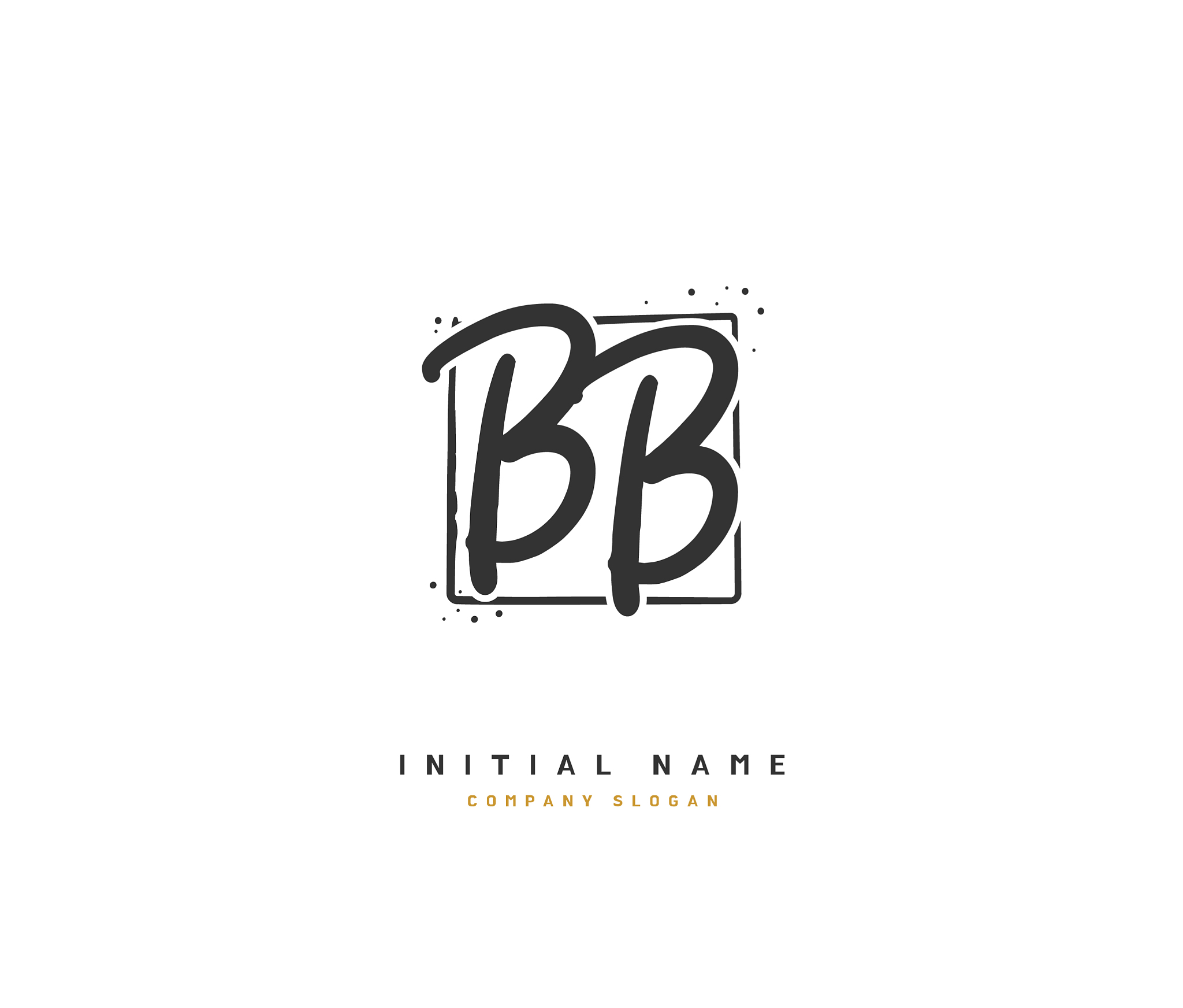 b bb beauty initial logo handwriting logo of