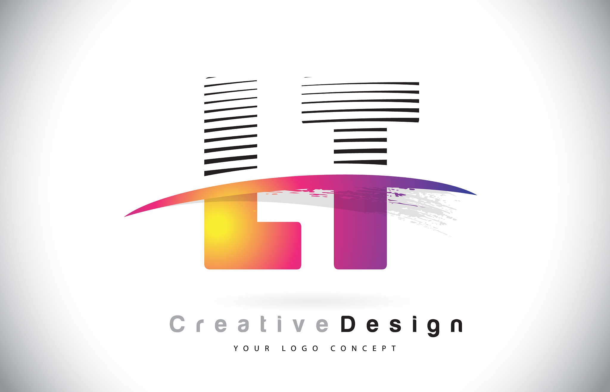 lt l t letter logo design with creative lines and