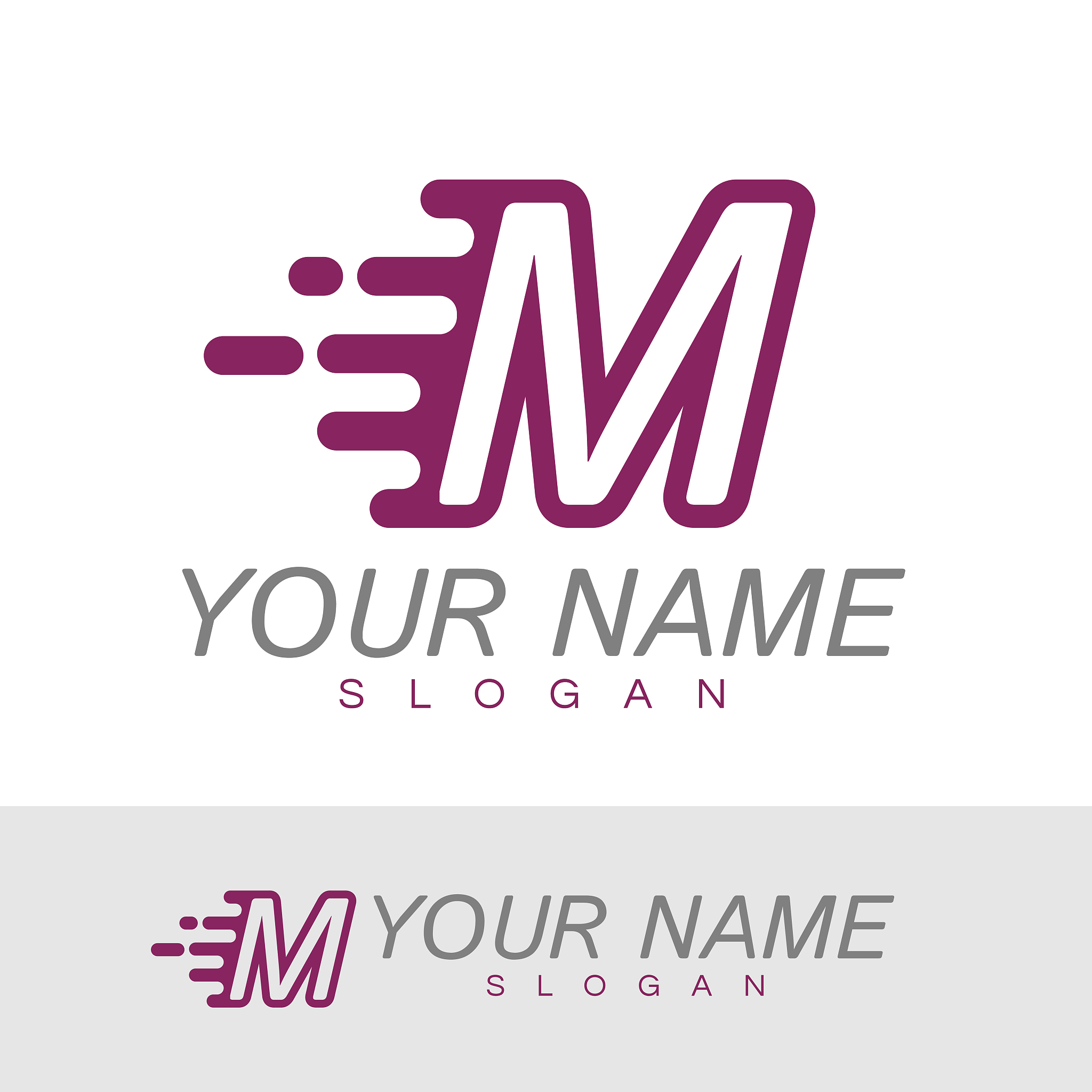 letter m speed icon design template