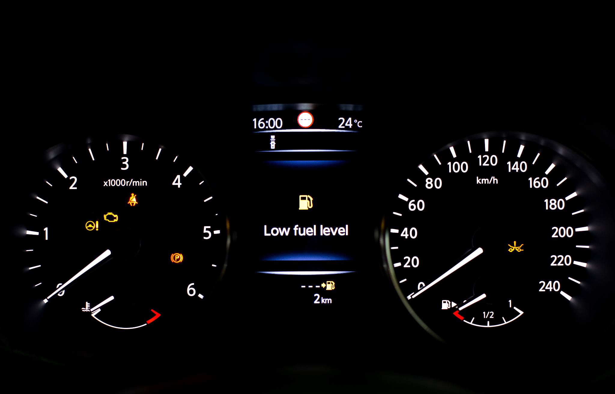 car speedometer with lights