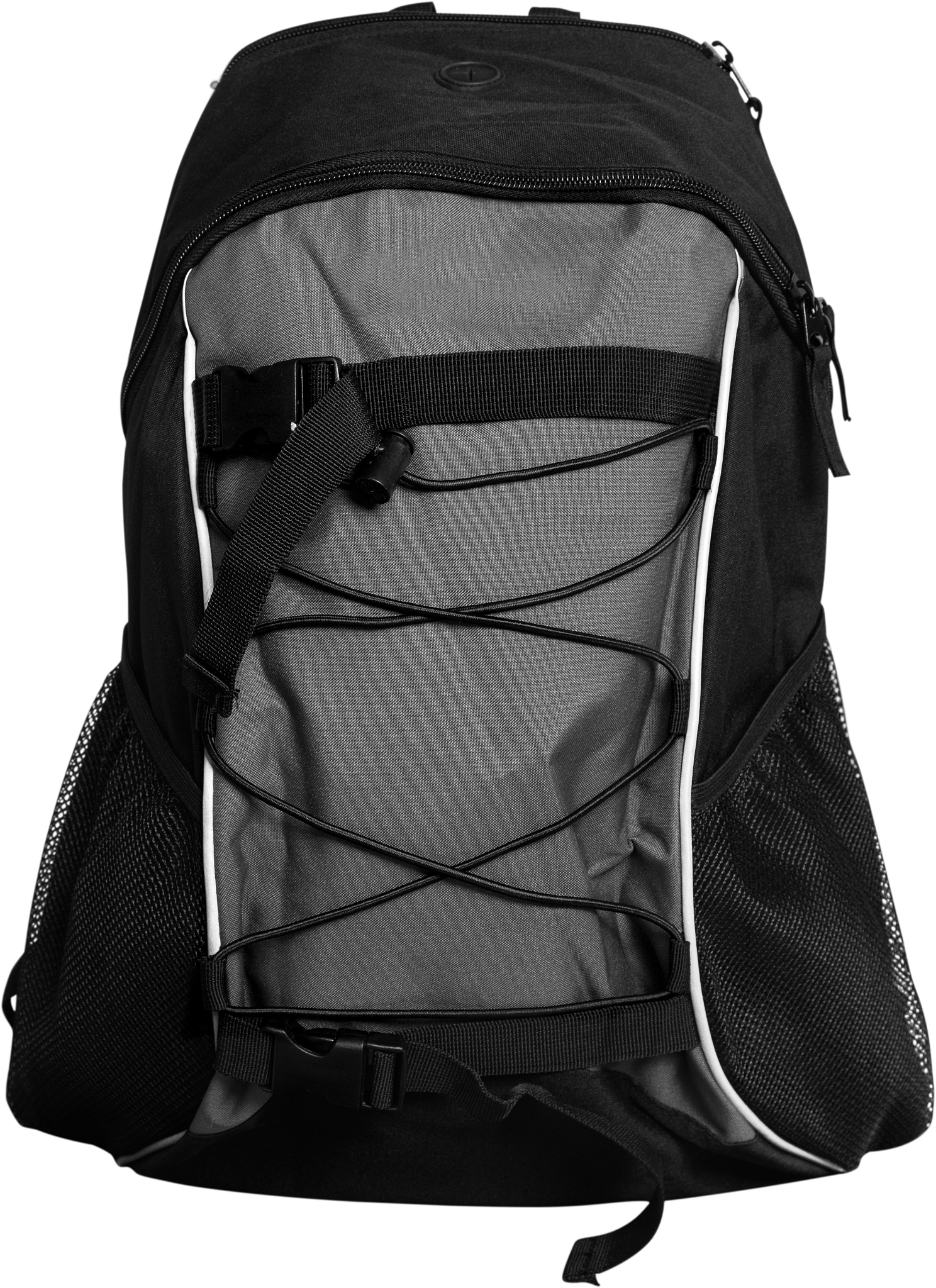 你是一个卖。我要卖的是一个黑色的northface登山包40-50L体积包上的实用拉链小包较多。背部和肩带腰带带软的缓冲。请帮我写一个100字以内的广告突出实用功能性价比高