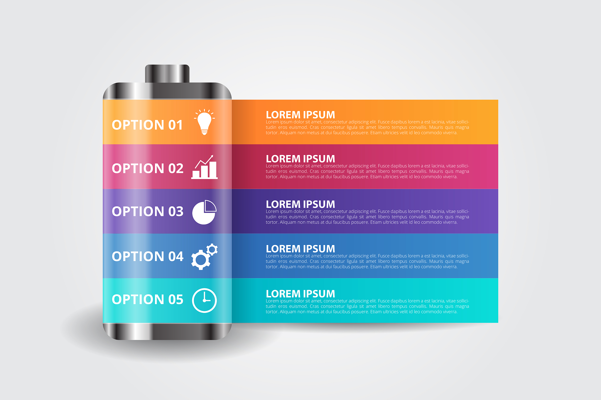 battery infographic template for business, education, web design