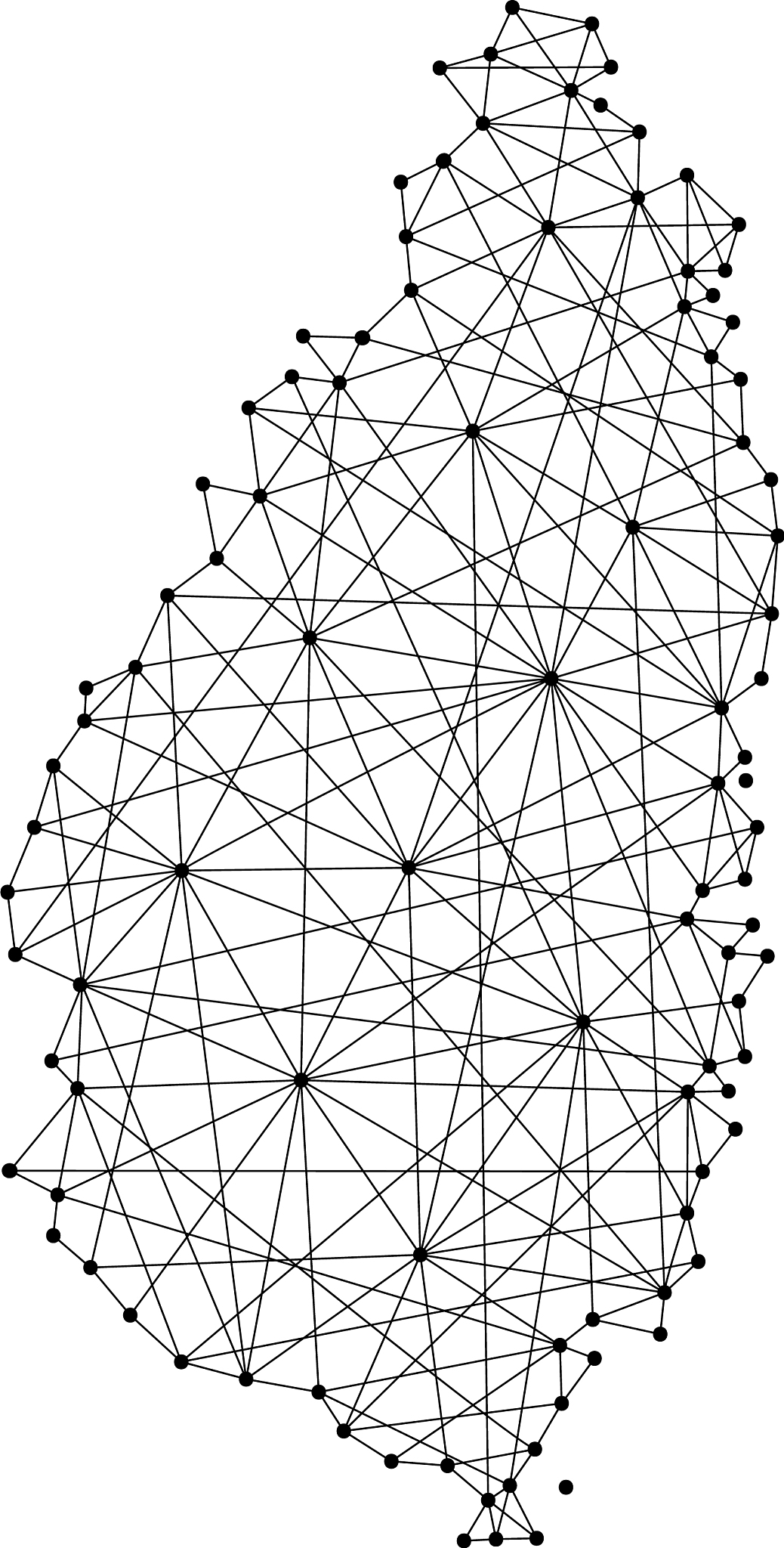 map of saint lucia from polygonal black lines