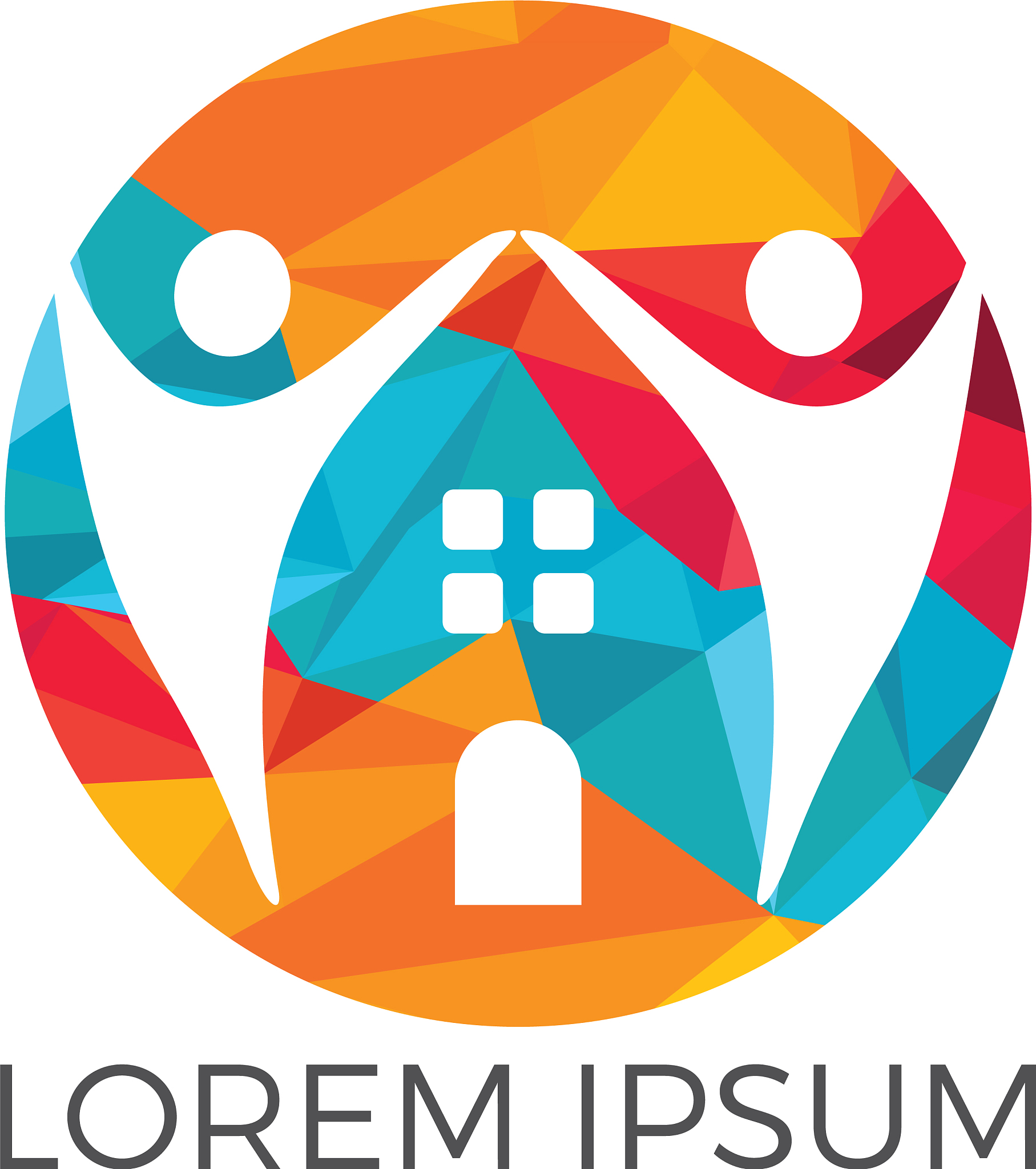 house and people logo design