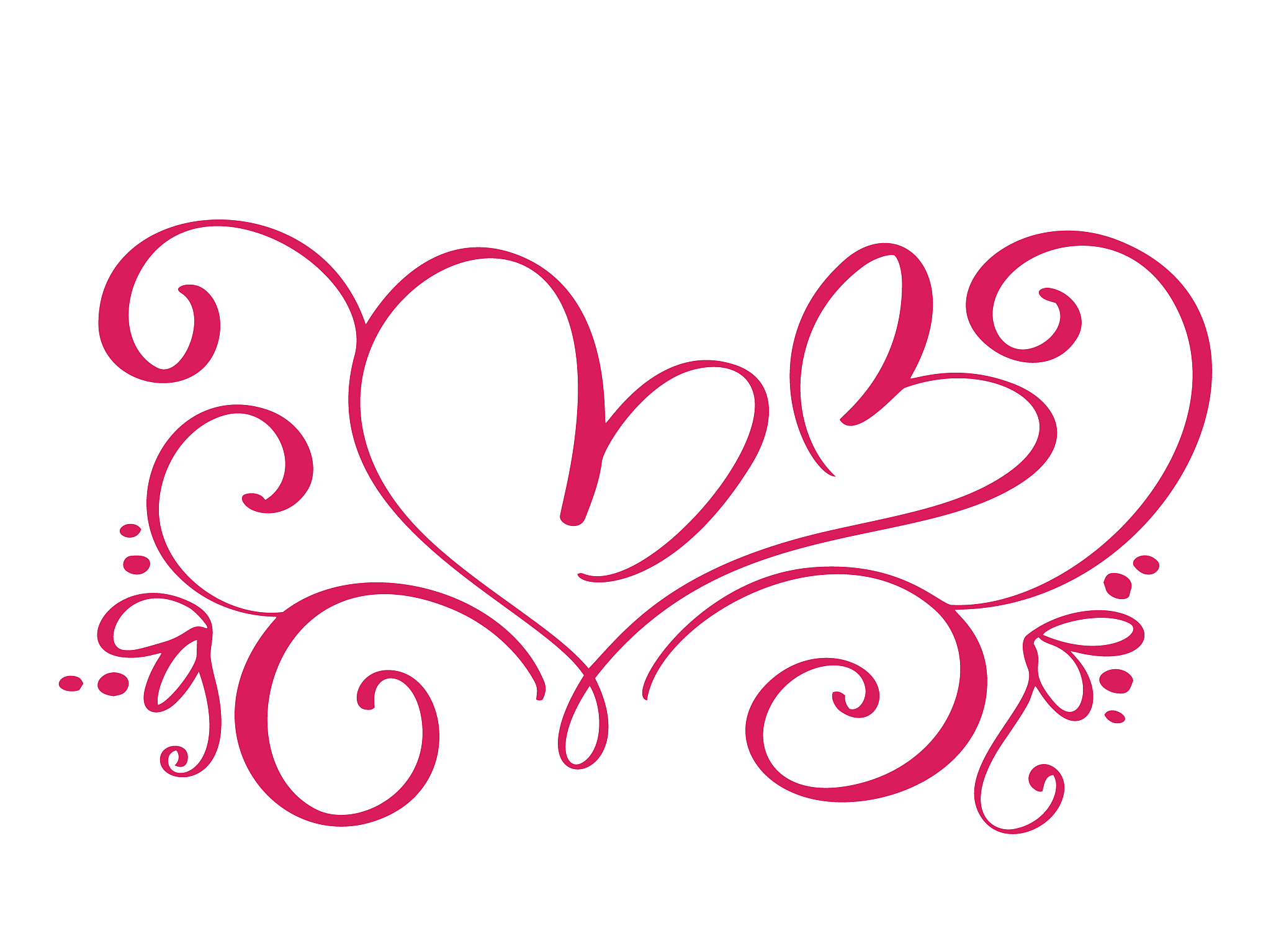 vector valentines day of flourish calligraphy vintage hearts. ha