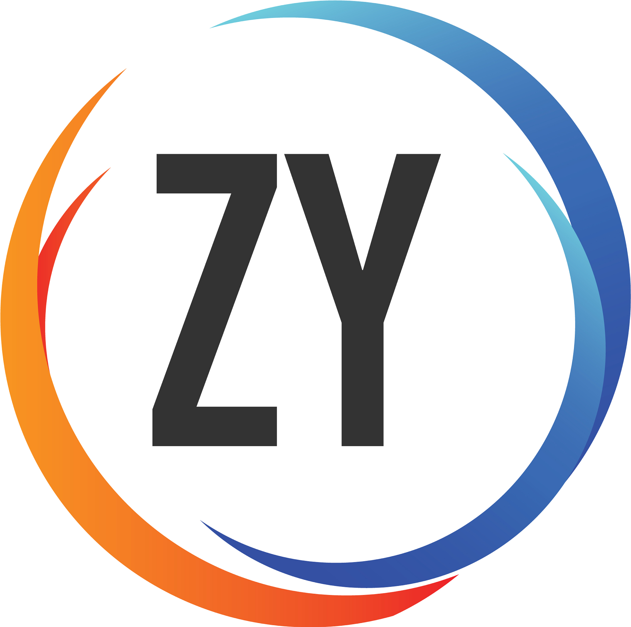 initial letter zy creative swoosh design logo
