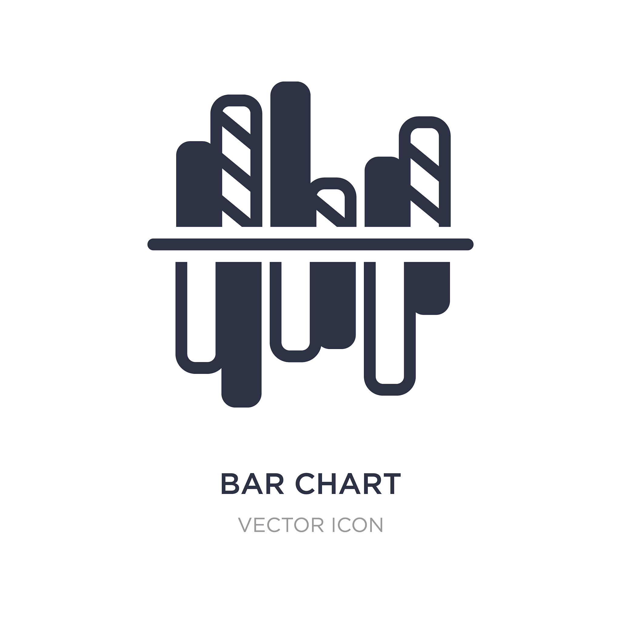 bar chart icon on white background simple element
