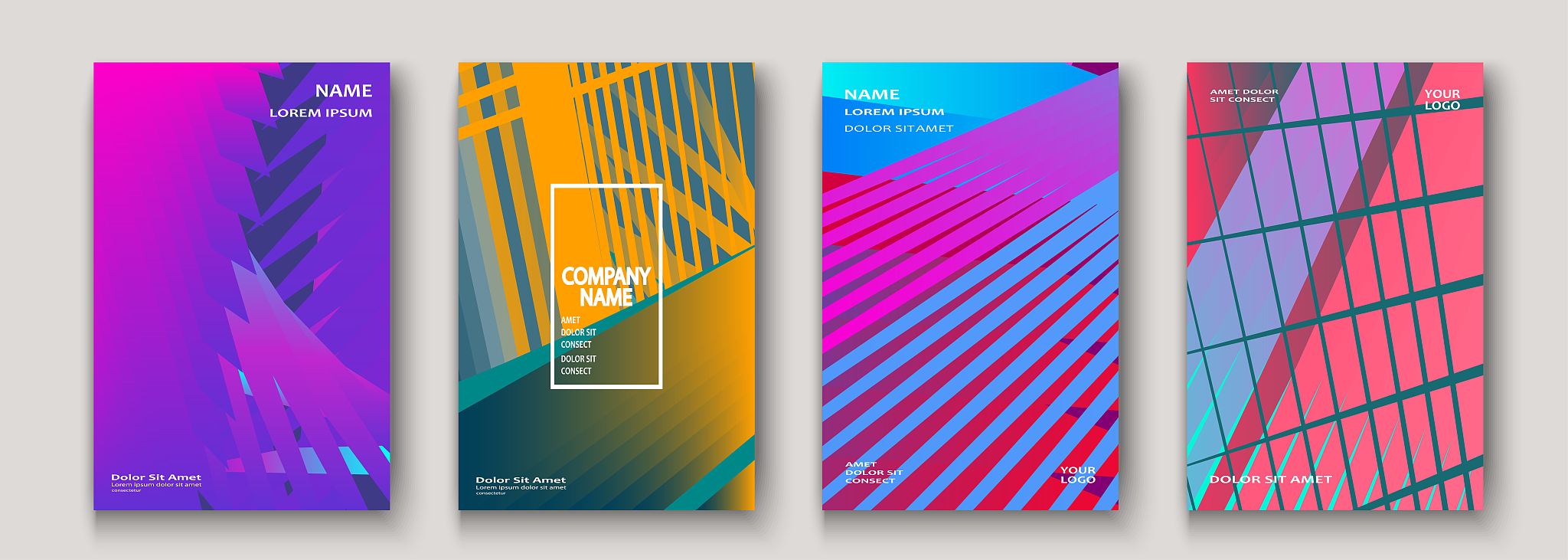 minimal modern cover collection design. dynamic colorful gradien