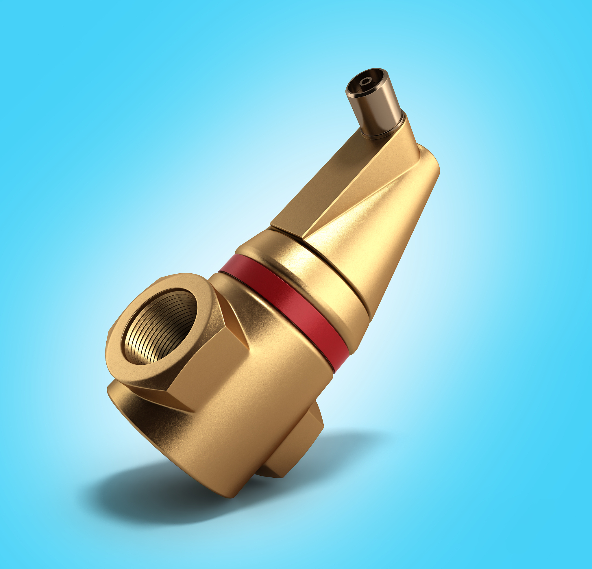 air separator for plumbing 3d rendering on a gradient background