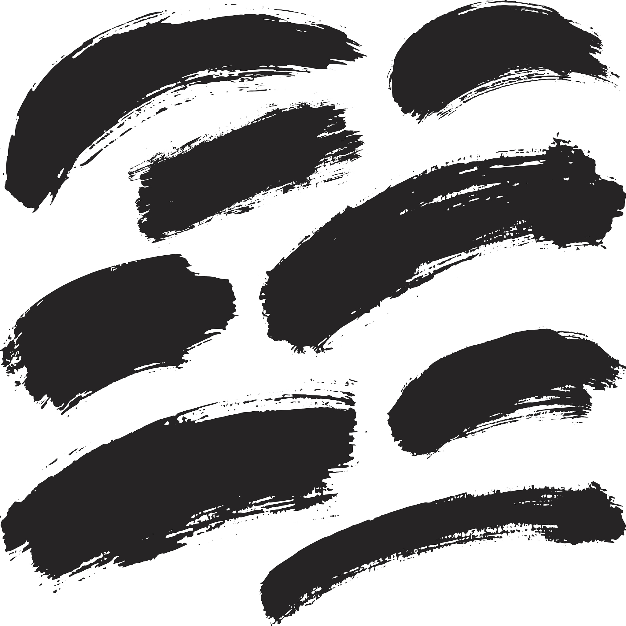 black ink strokes on a white background