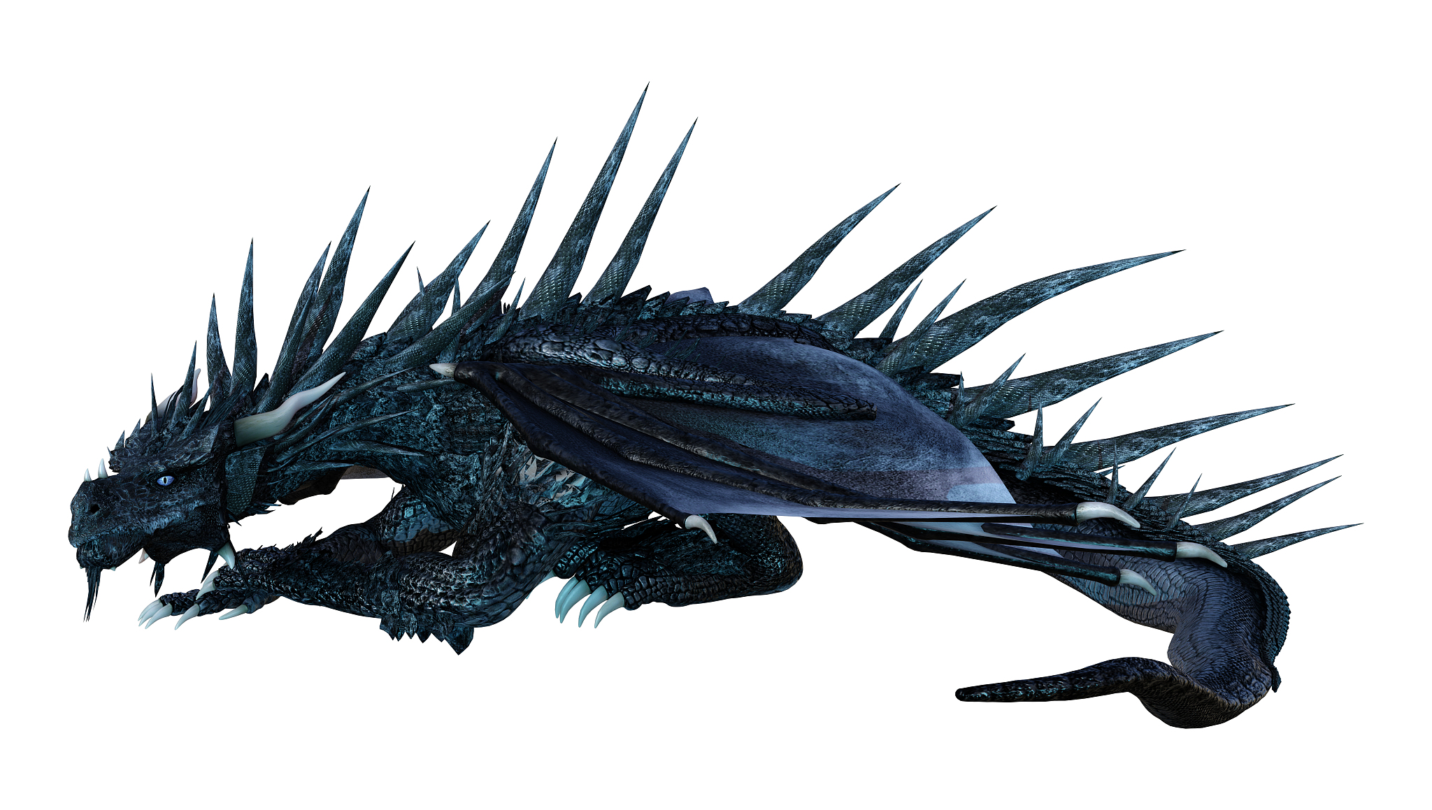 3d illustration fantasy dragon on white