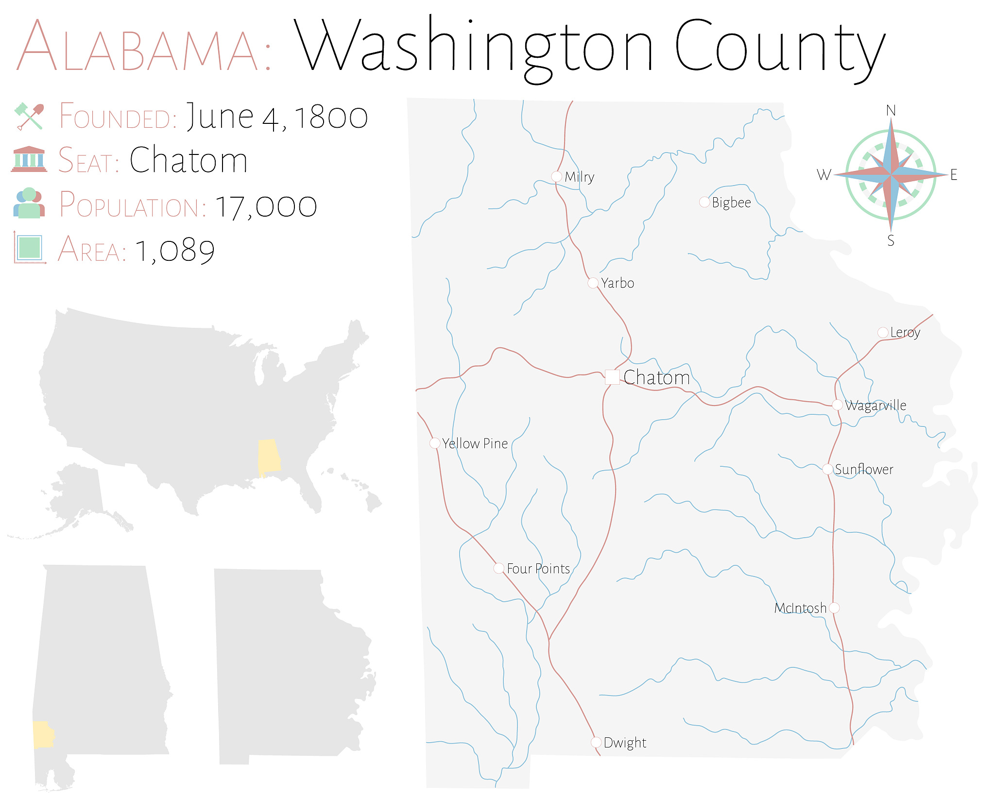 map of washington county in alabama