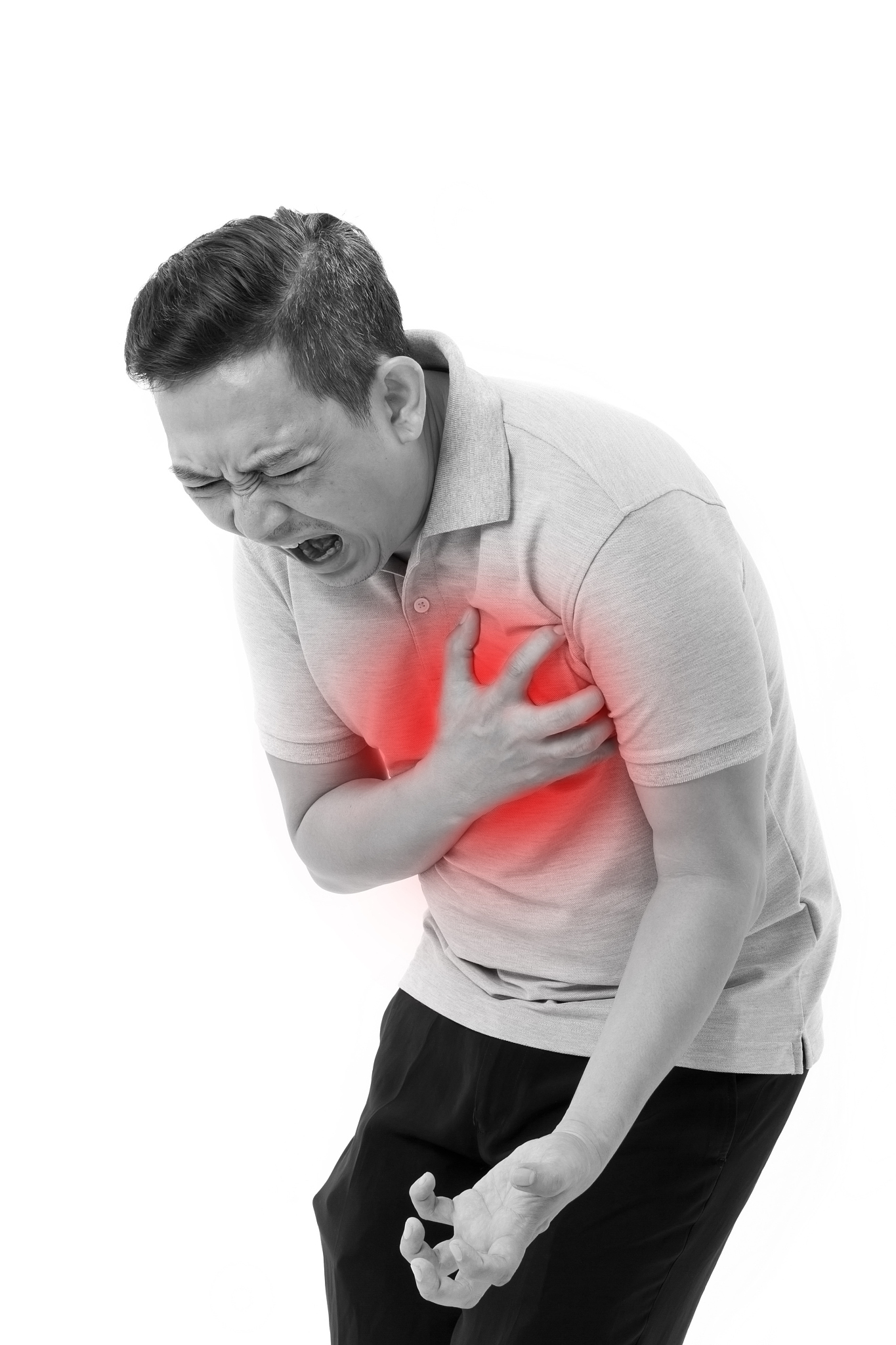 sick man suffering from heart attack
