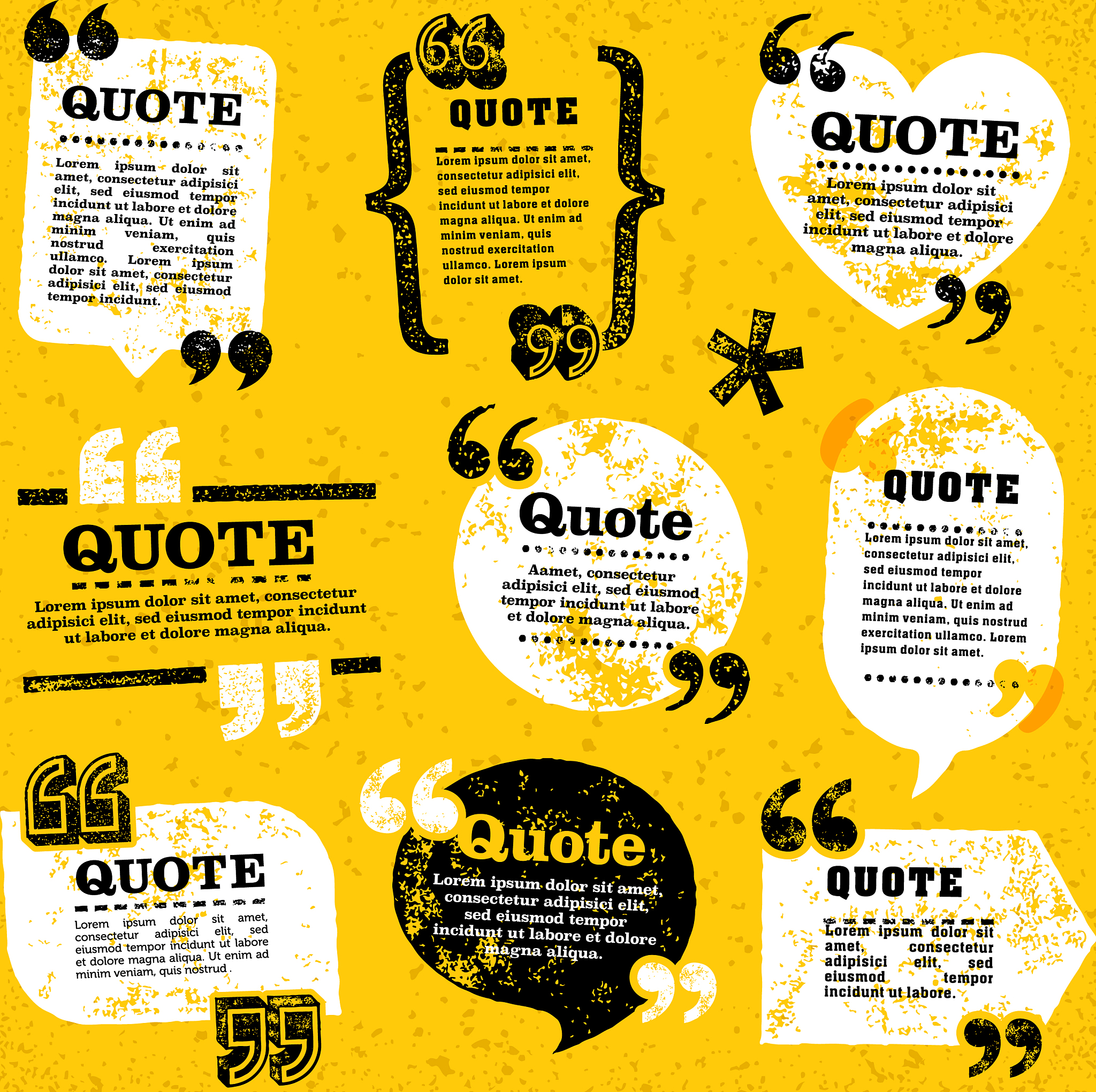 quote decoration labels set 4