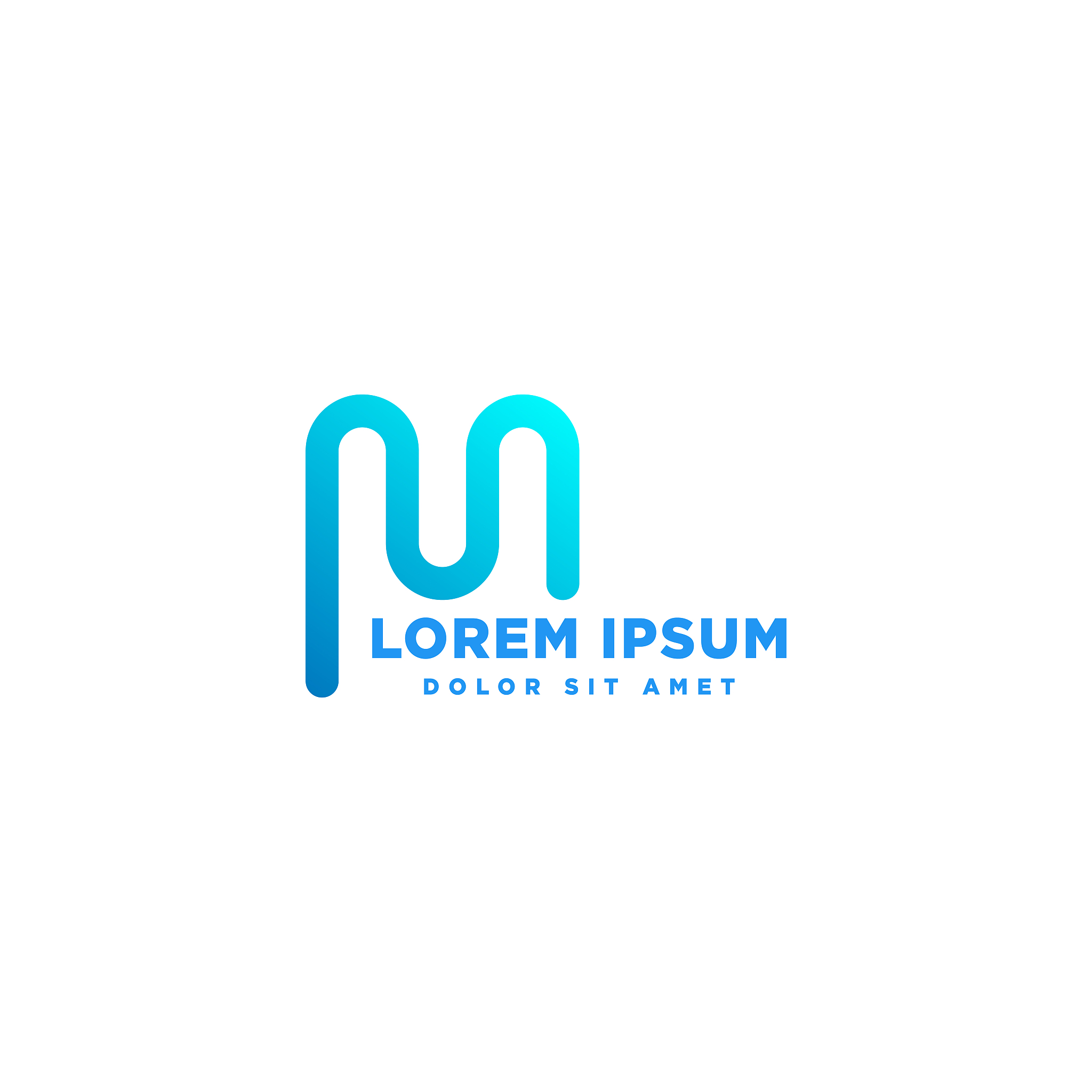 minimal m initial vector illustration icon element isolated