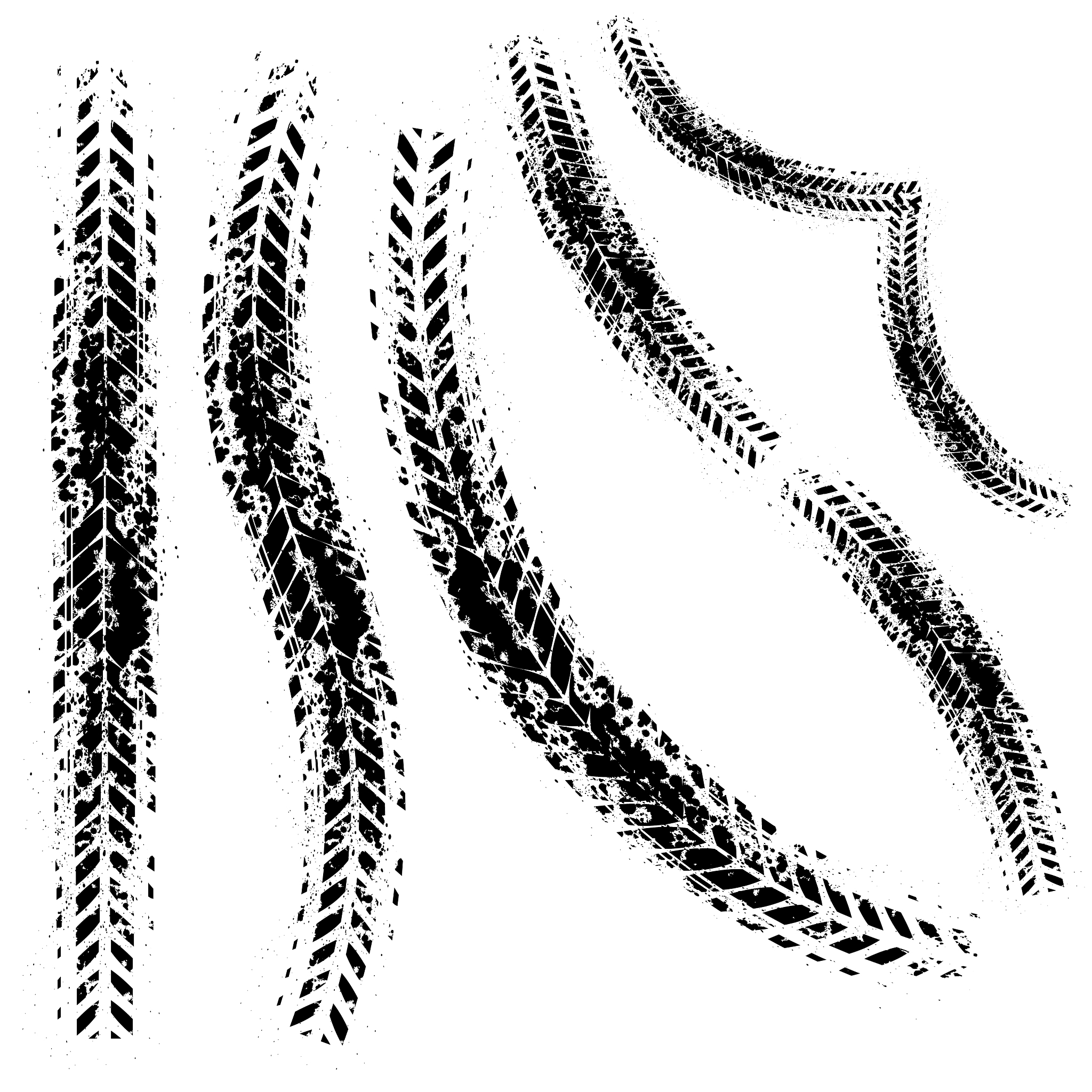 different tire tracks two
