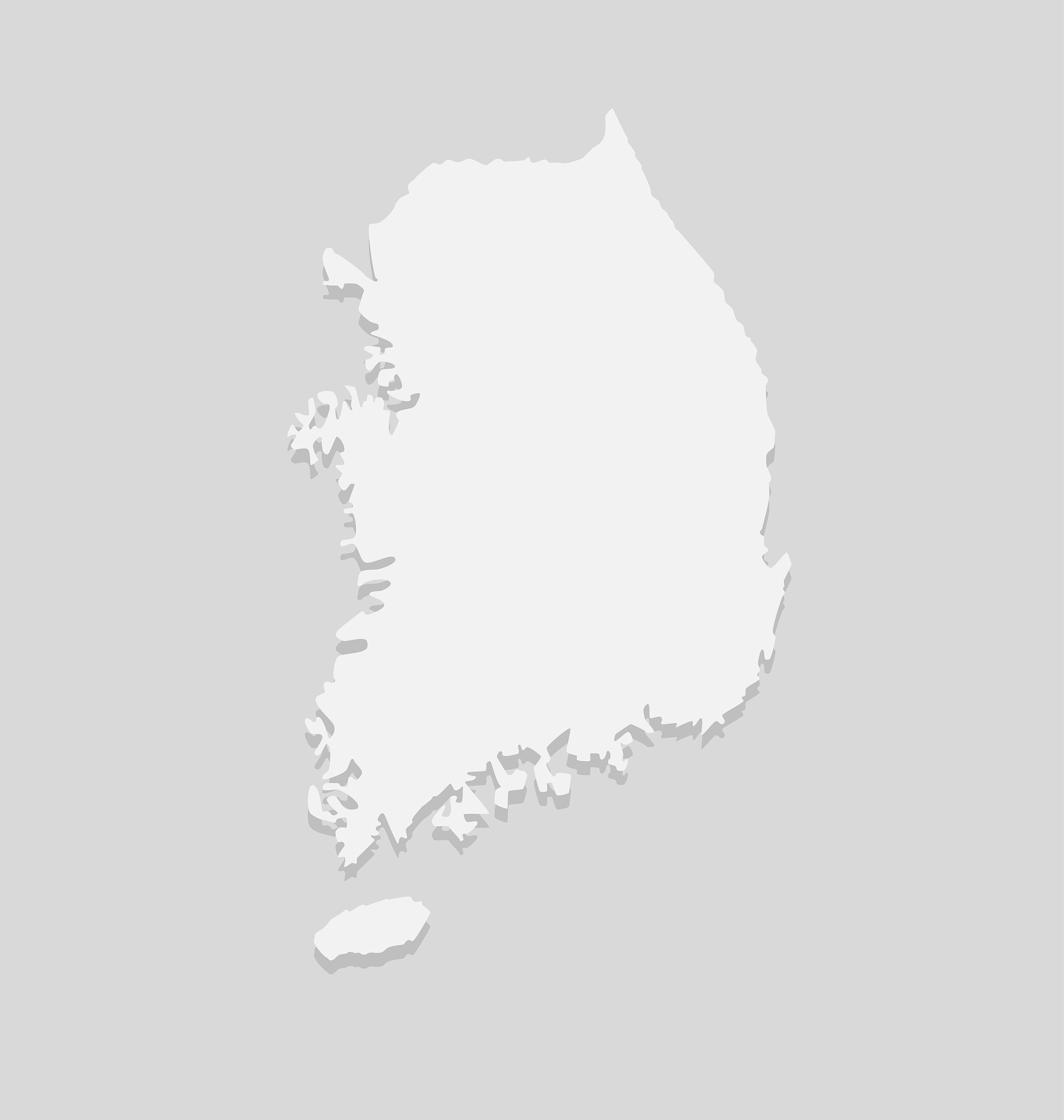 south korea country map background vector template