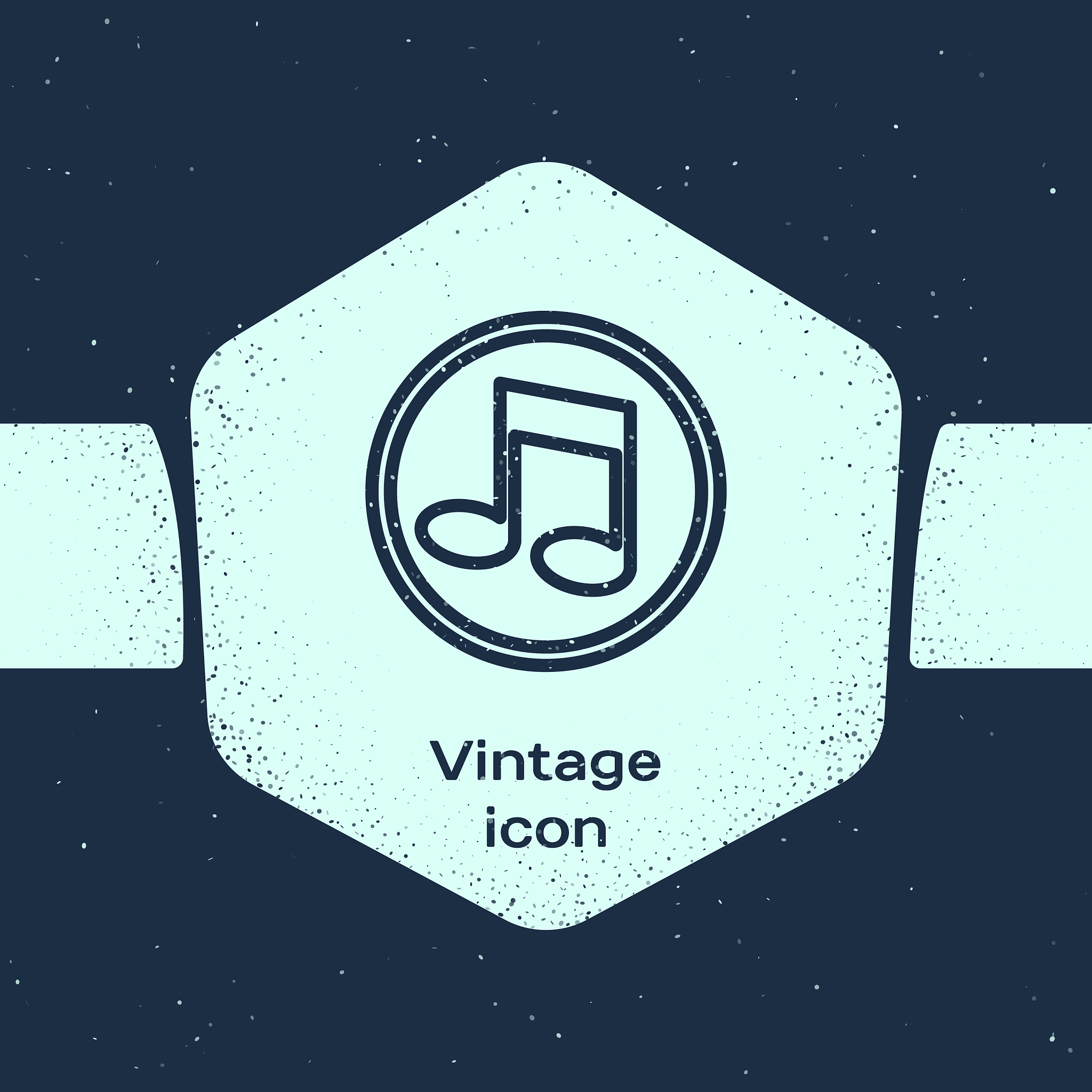 grunge line music note tone icon isolated on blue
