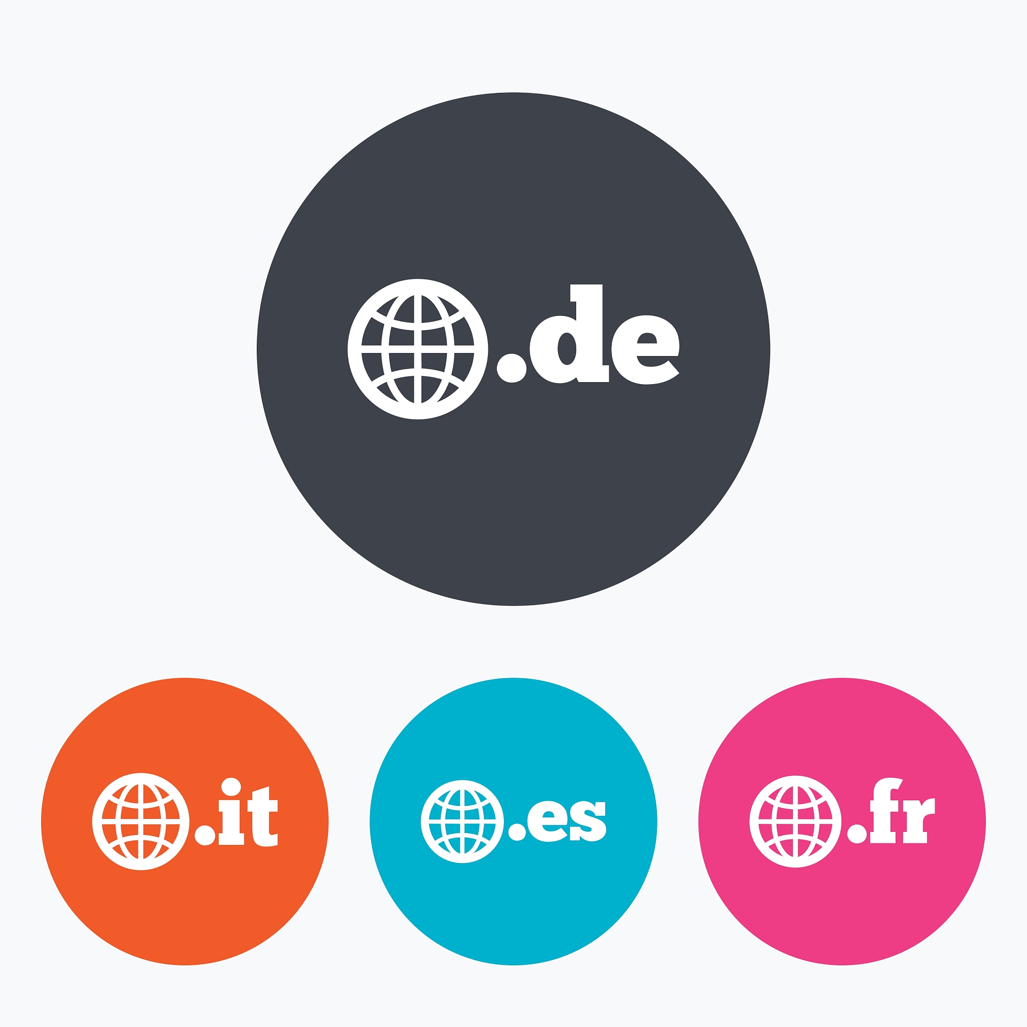 top-level domains signs de it es and fr