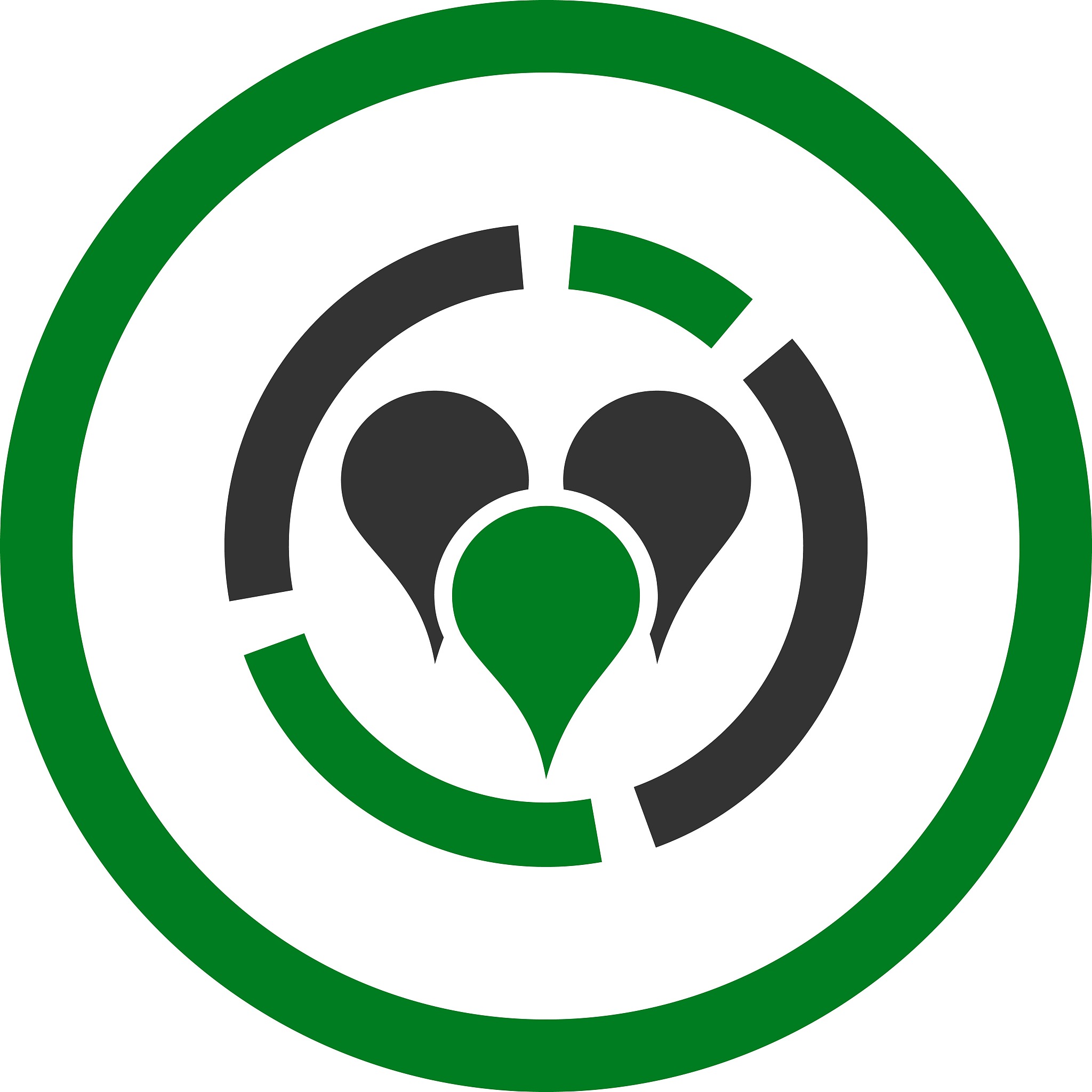geo diagram flat green and gray colors rounded vector icon