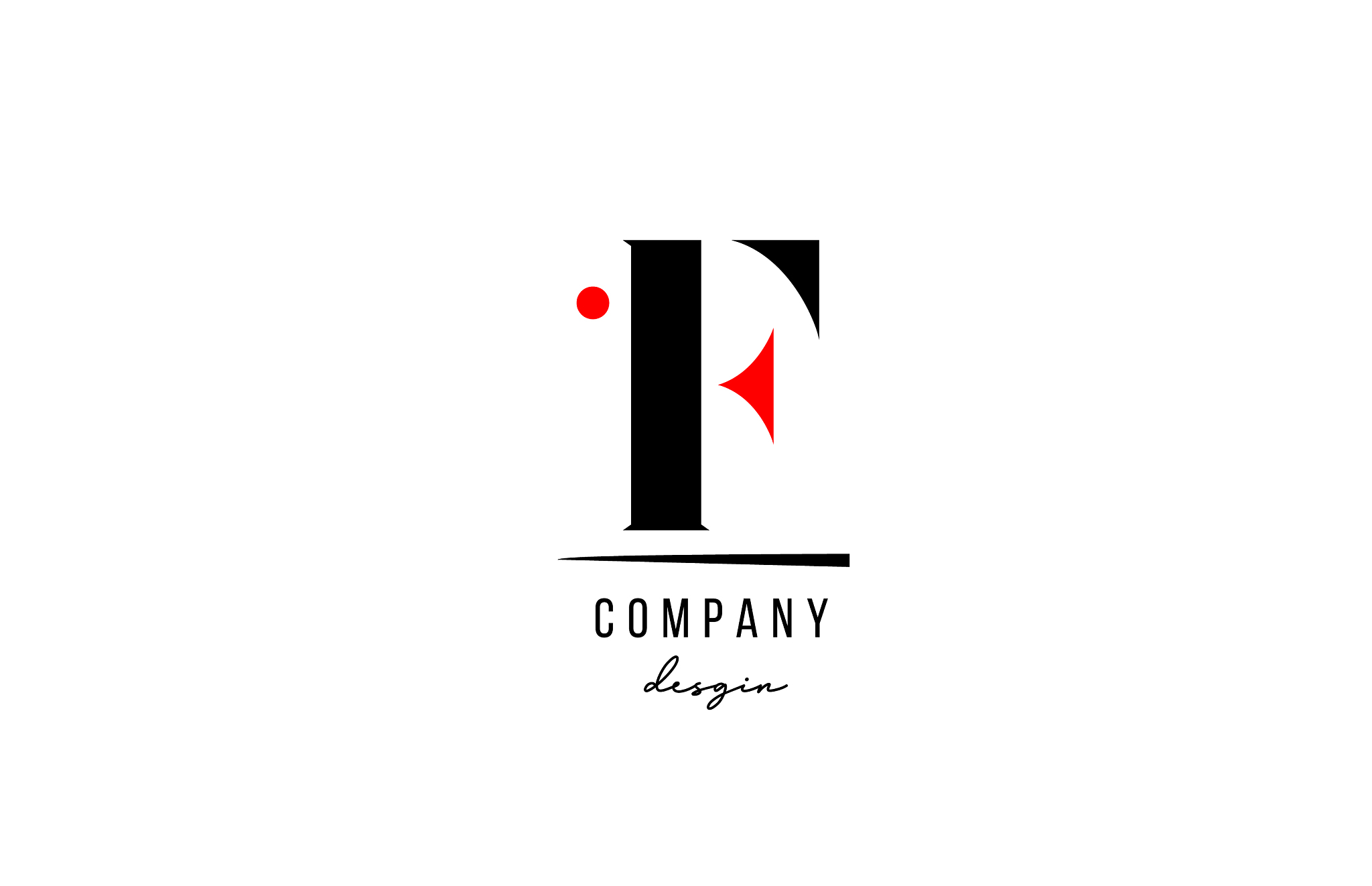 f letter logo alphabet design icon for company