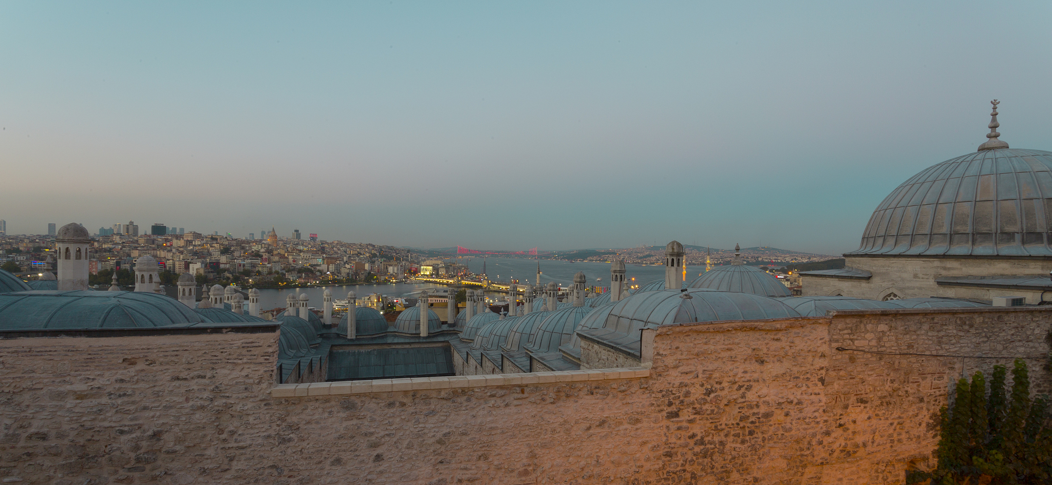 suleymaniye mosque minaret from istanbul skyline