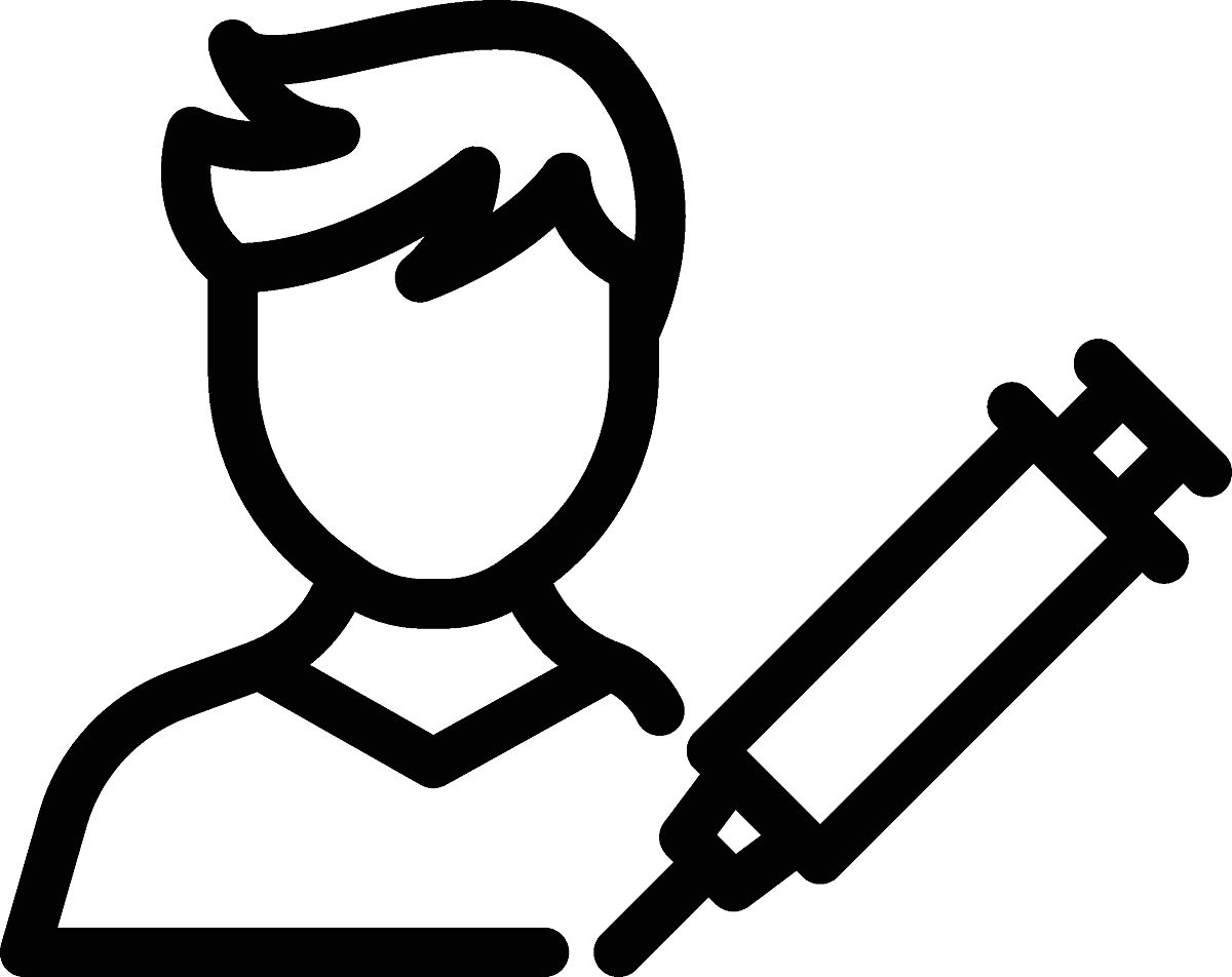 注射疫苗笔画人物：医护人员形象设计