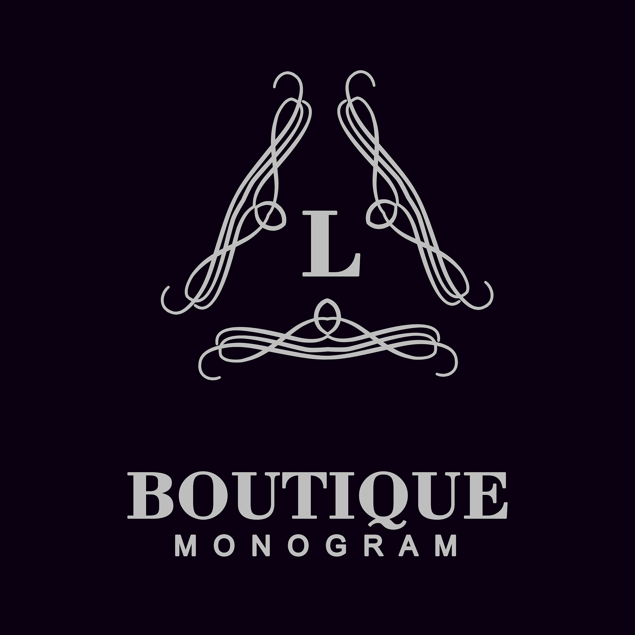 set of monogram logo template