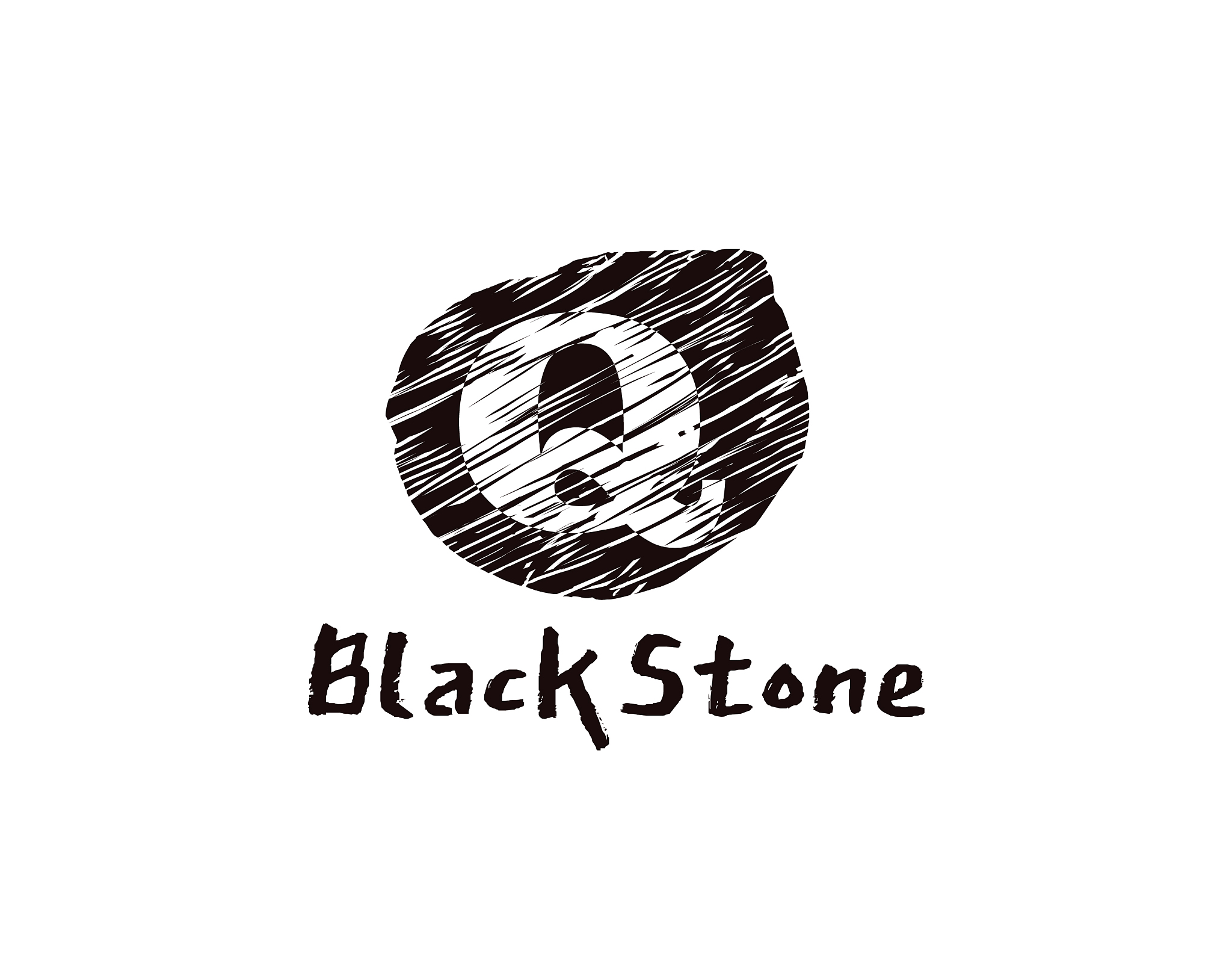 q letter logo abstract black stone q letter
