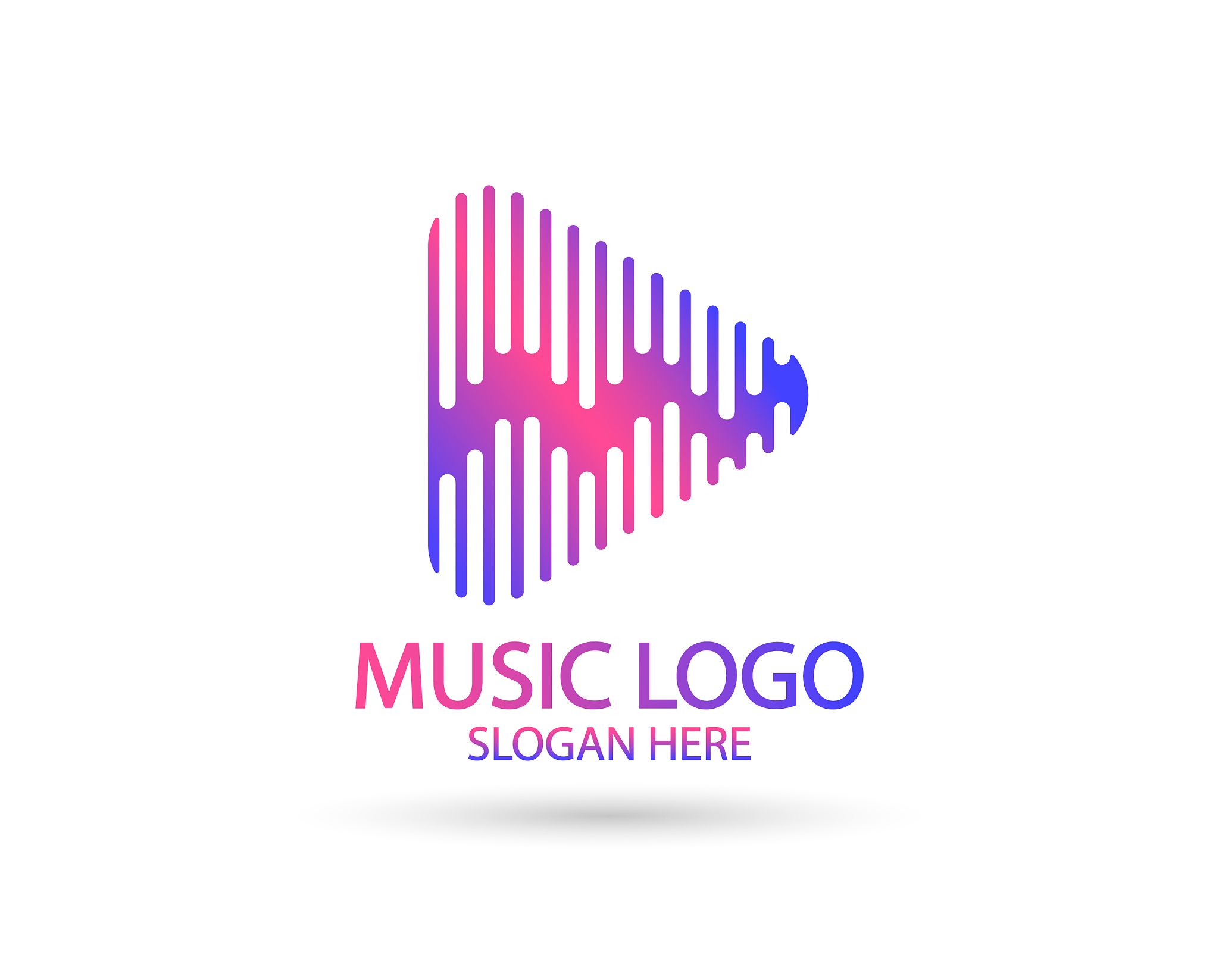 music logo template musical note and play icon