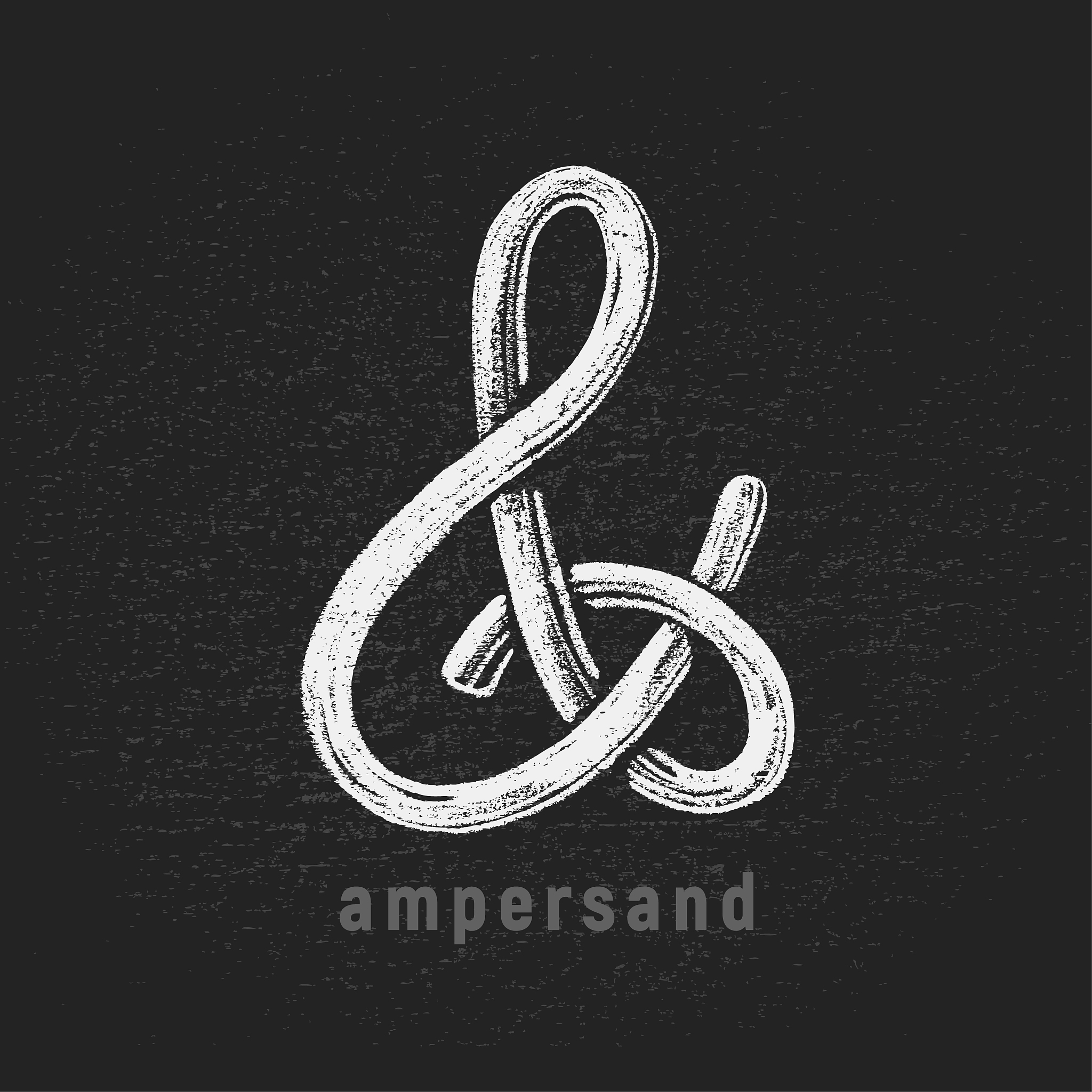 chalk ampersand hand-drawn on grunge