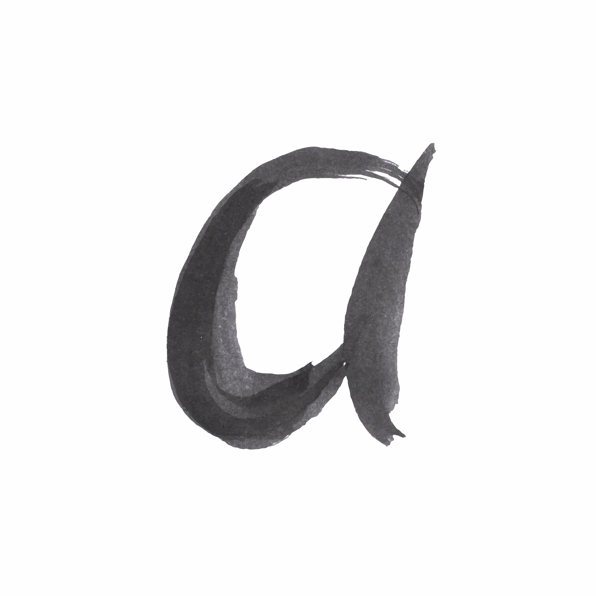 letter a written with black ink