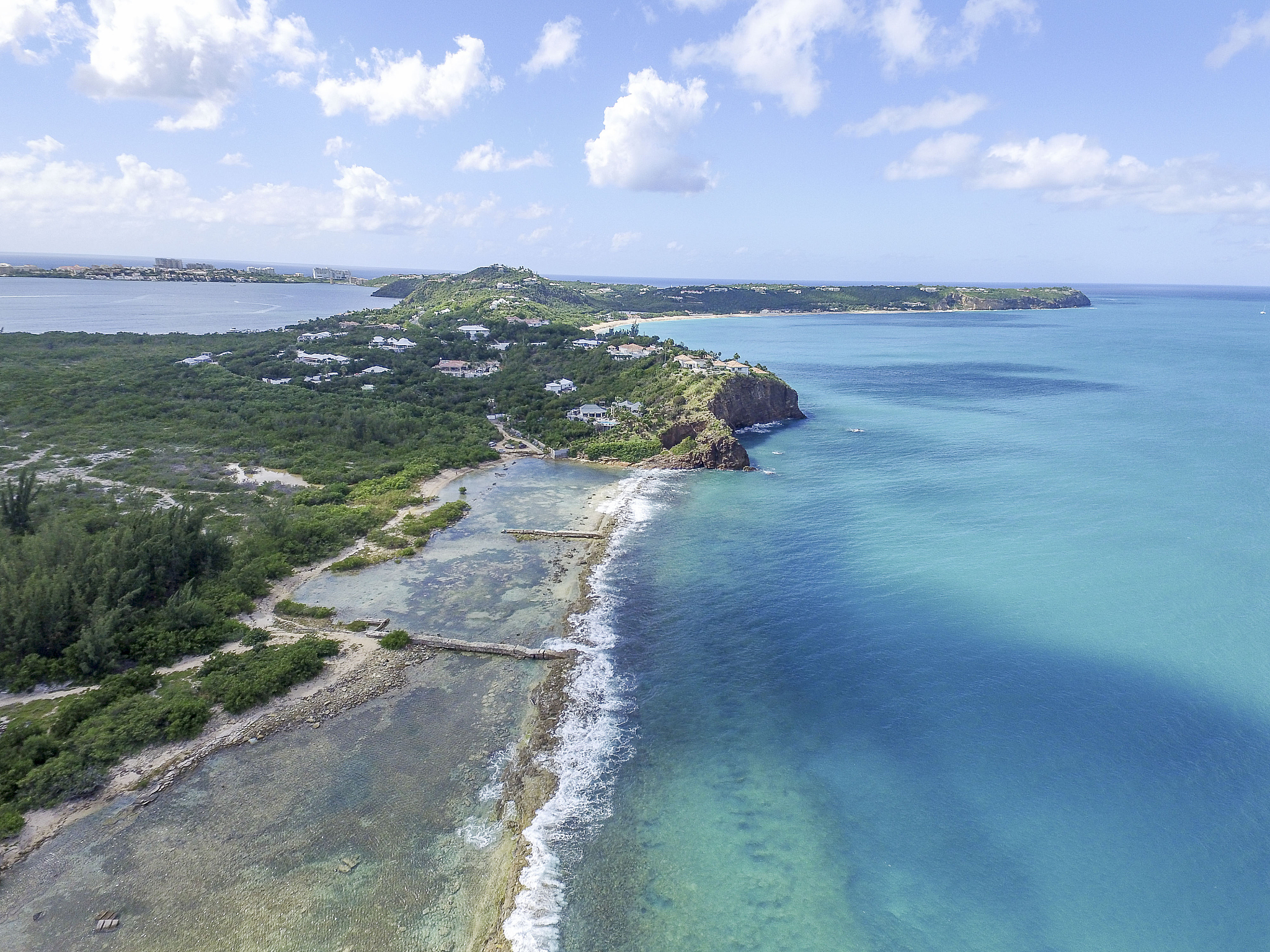 aerial view of saint martin beaches