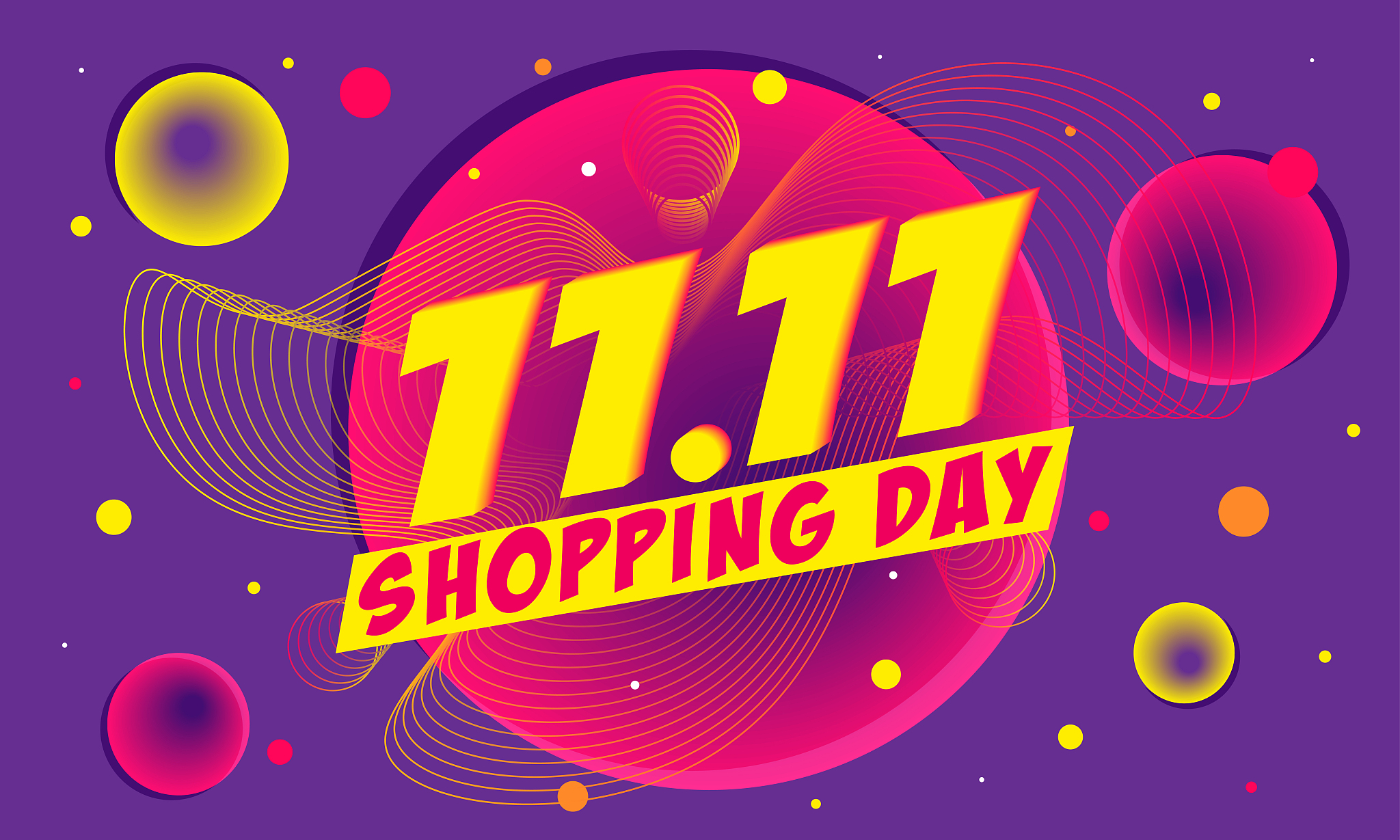 11.11 shopping day sale poster or flyer design, vector illustrat