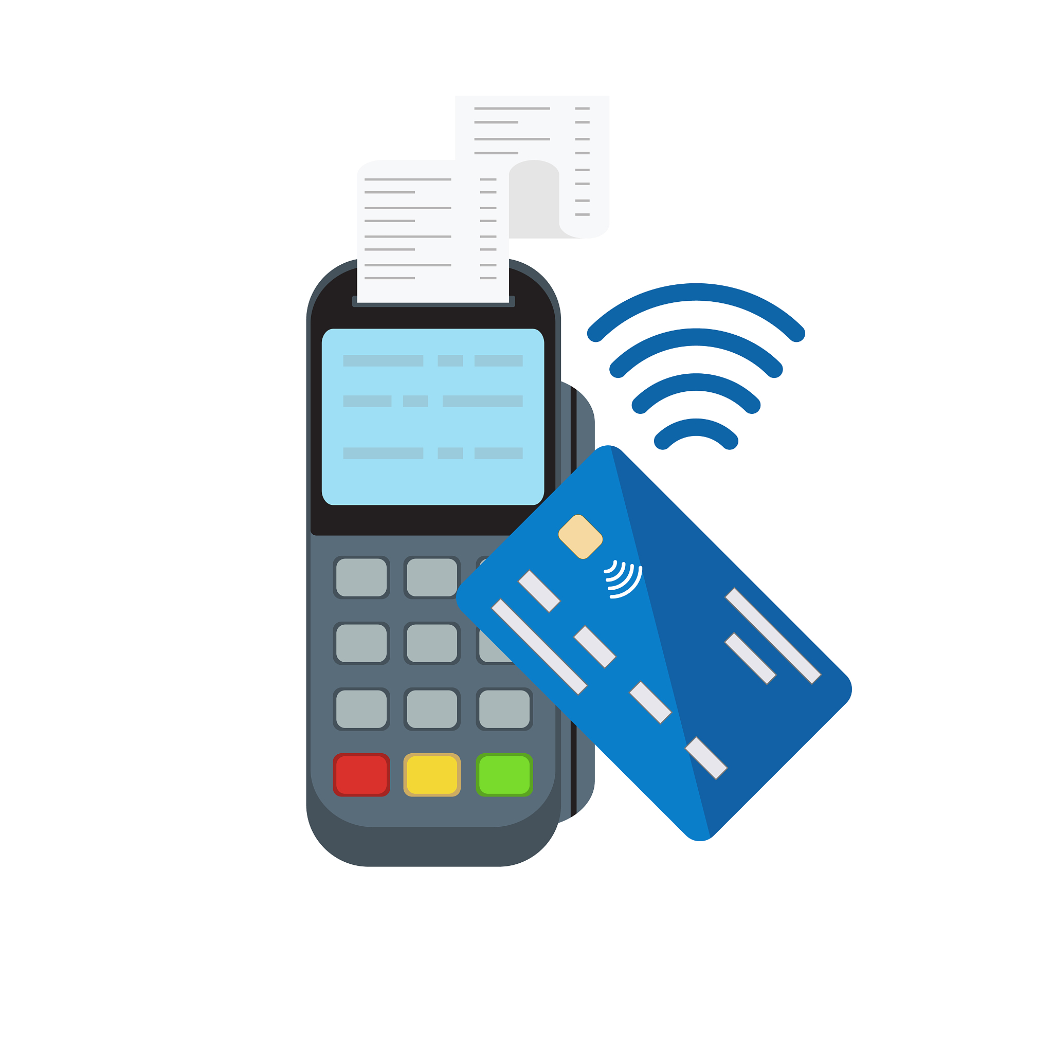 contactless or wireless payment with pos terminal and credit car