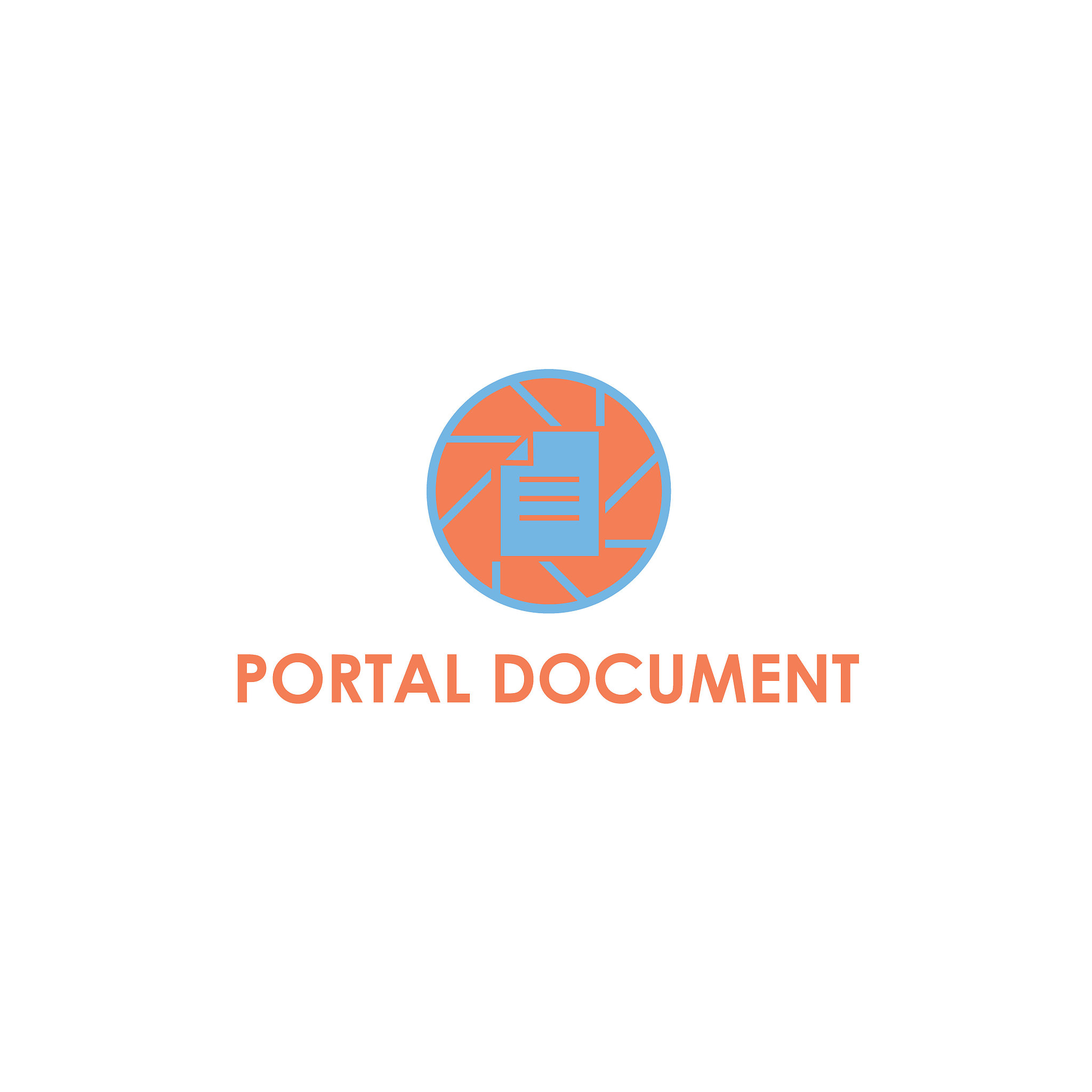 portal document icon design with 2 color