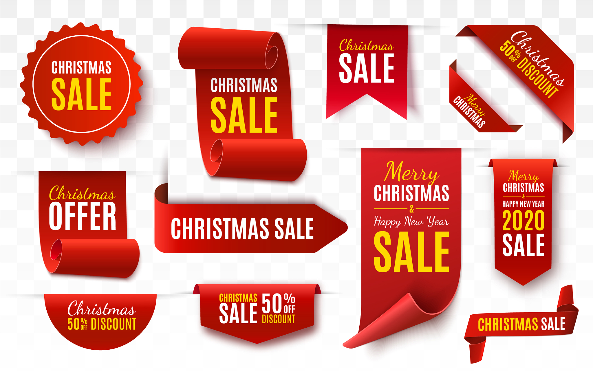 christmas sale tags banner