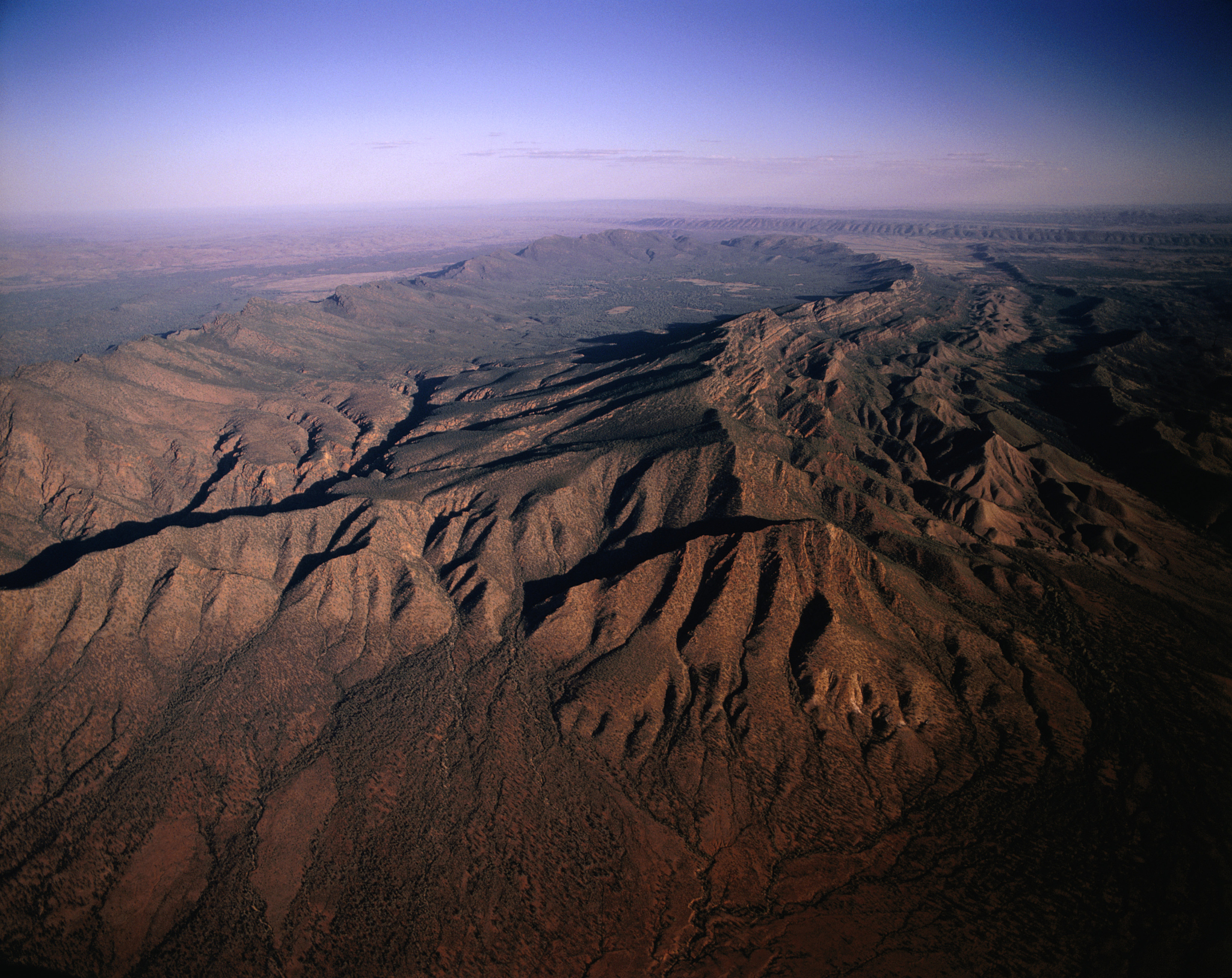 the ancient geological wonder of wilpena pound from the air.