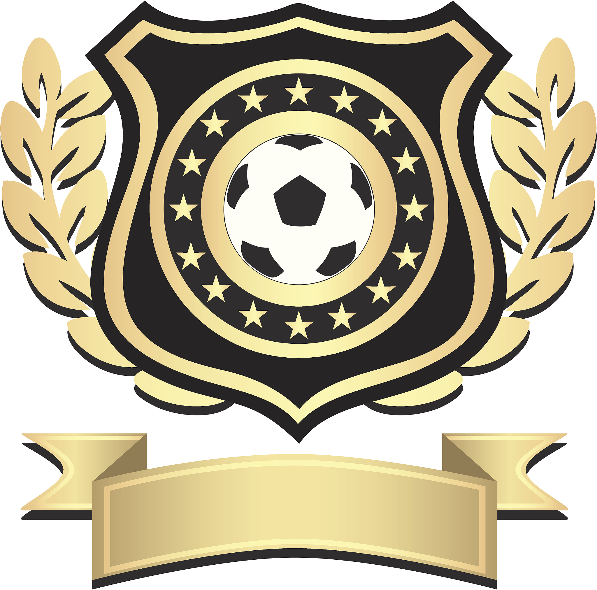 soccer shield in gold