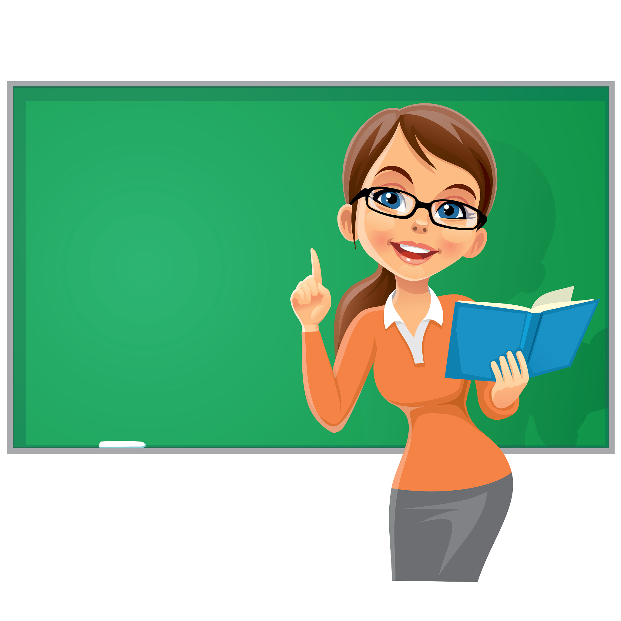 teacher with a book