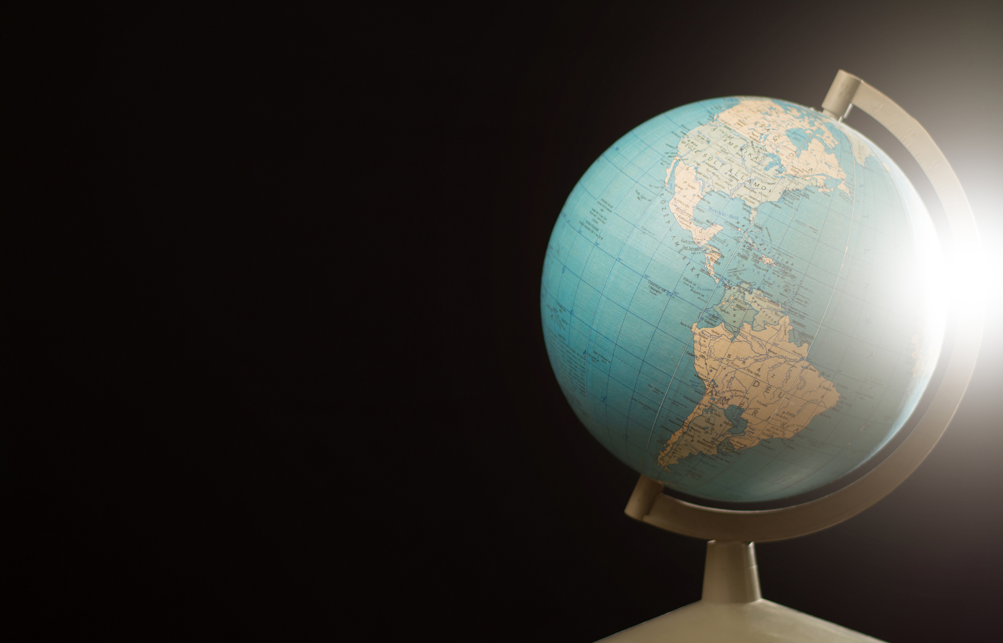 globe and sunlight