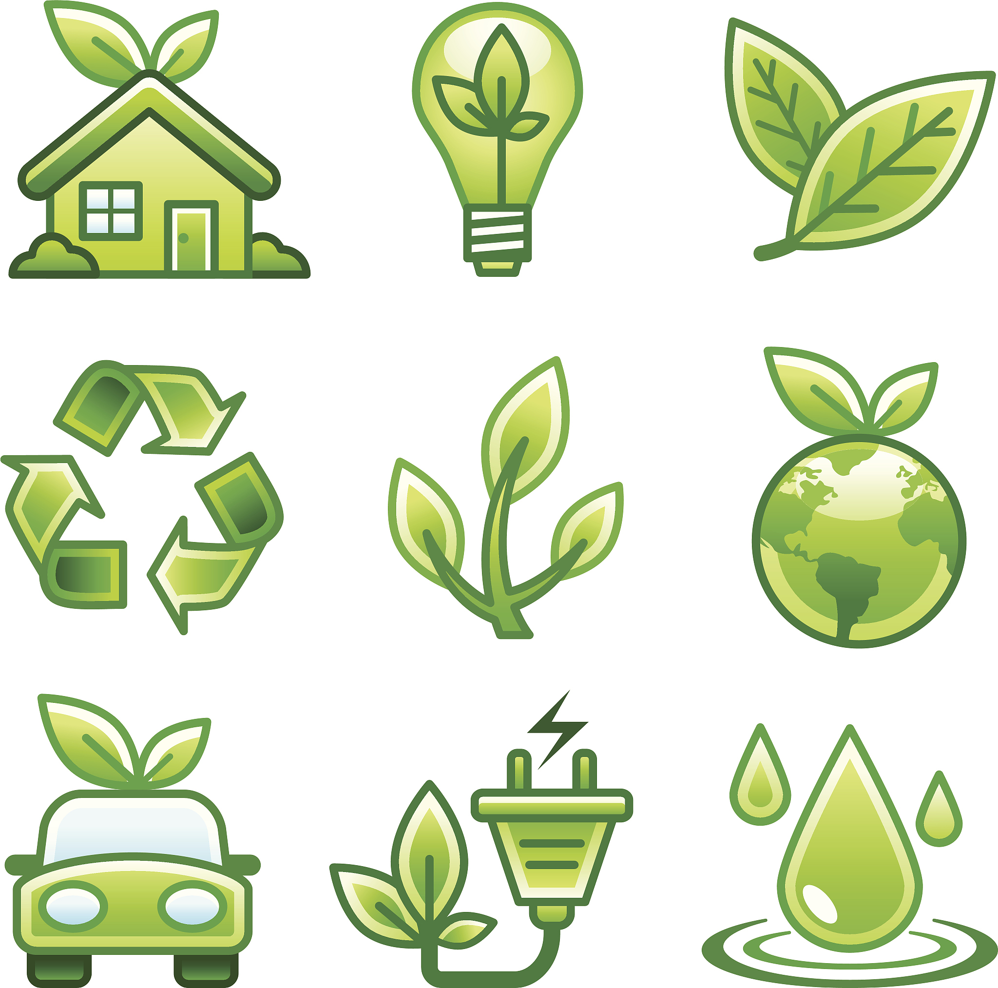 environmental & recycle icons set