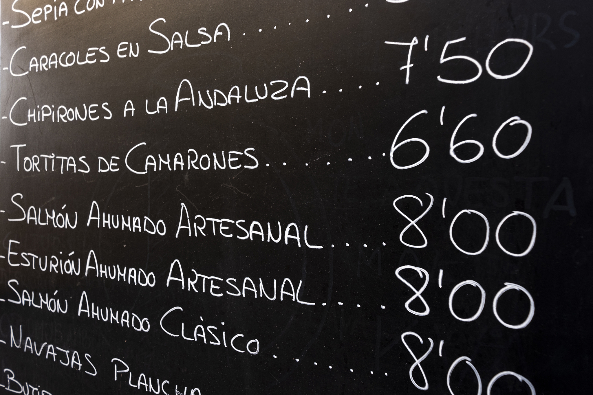spanish menu