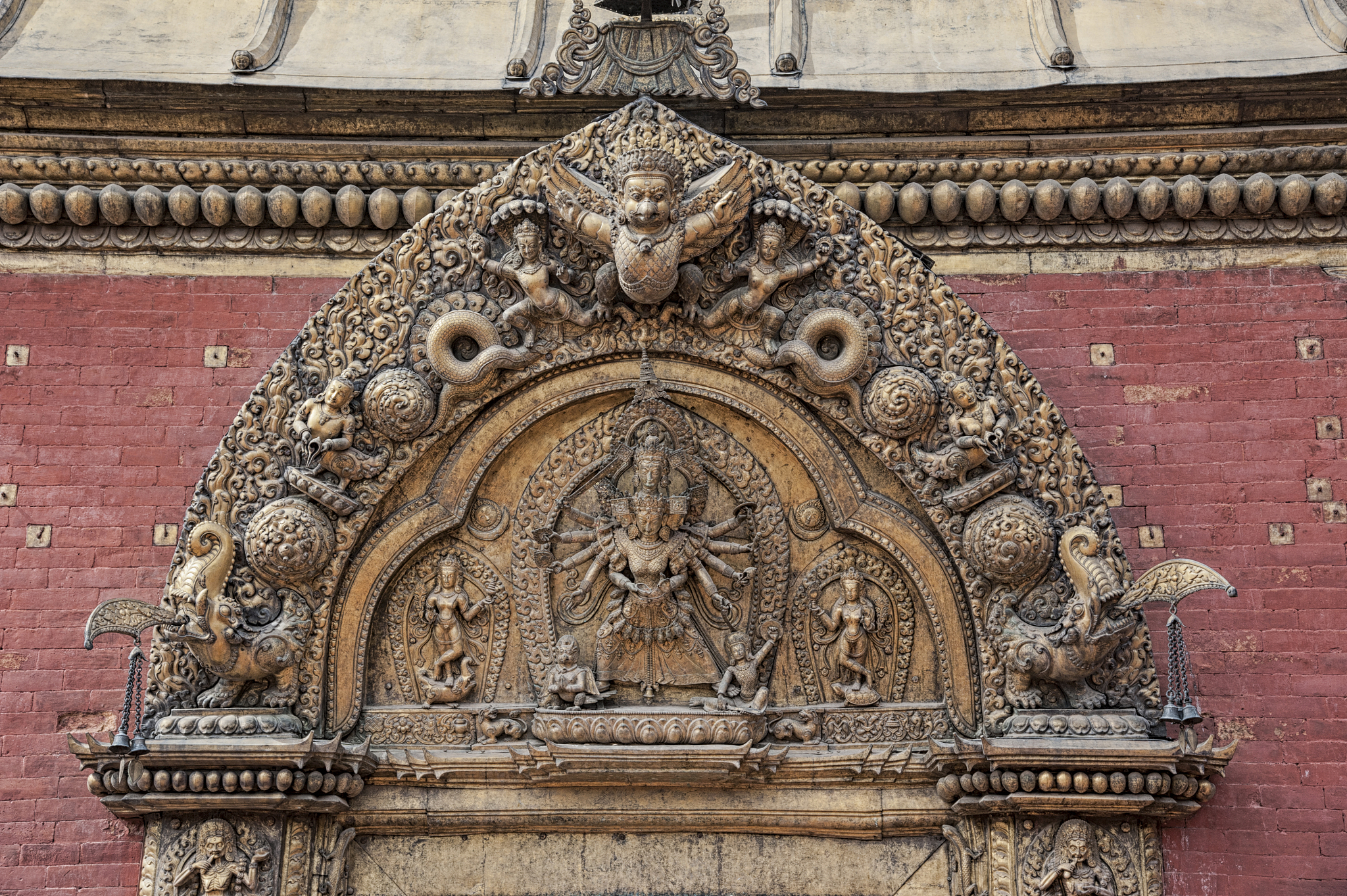 ancient royal palace and golden gate on durbar square in bhaktap