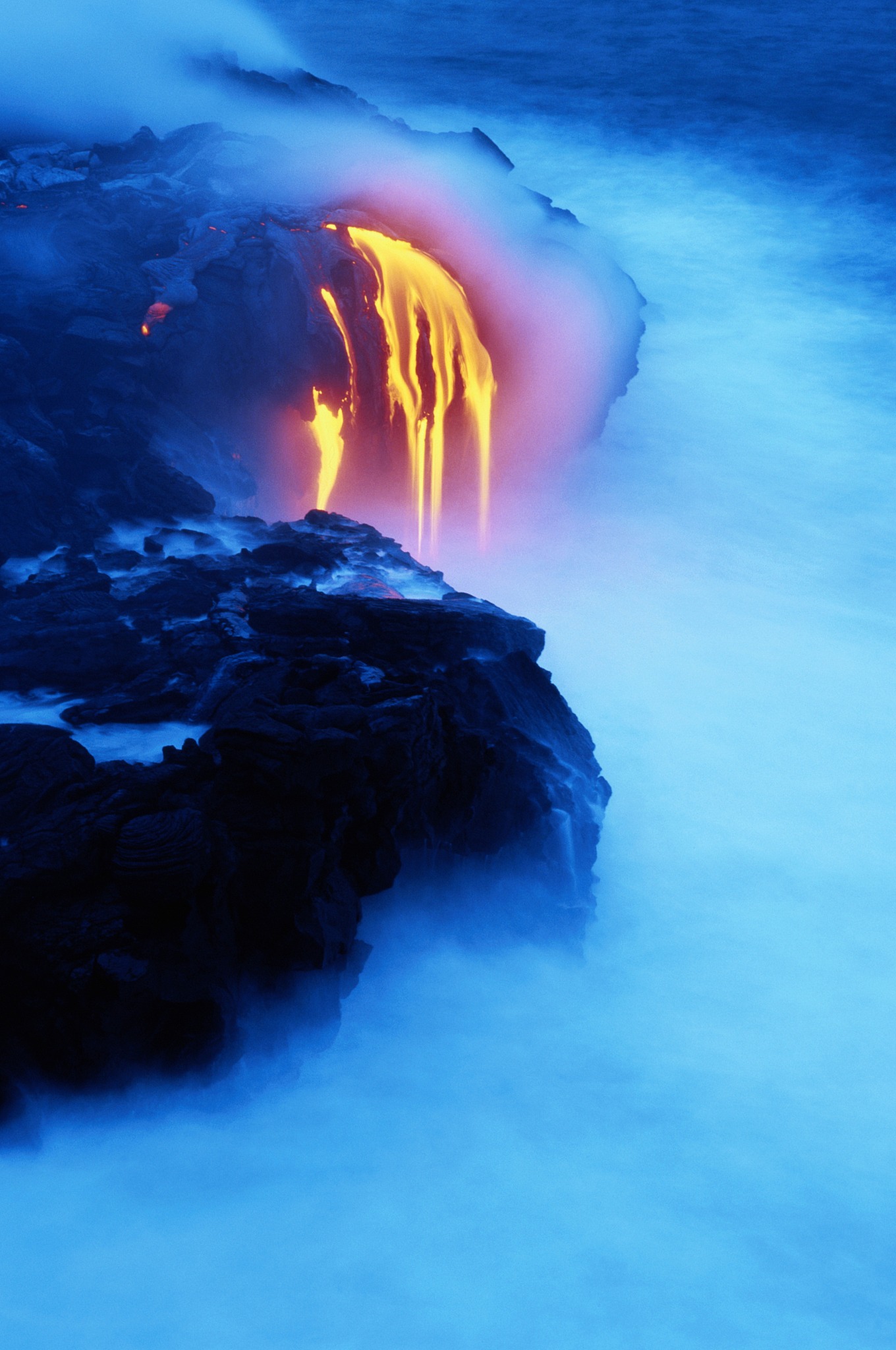 usa, hawaii, big island, lava flow from kilauea iki volcano