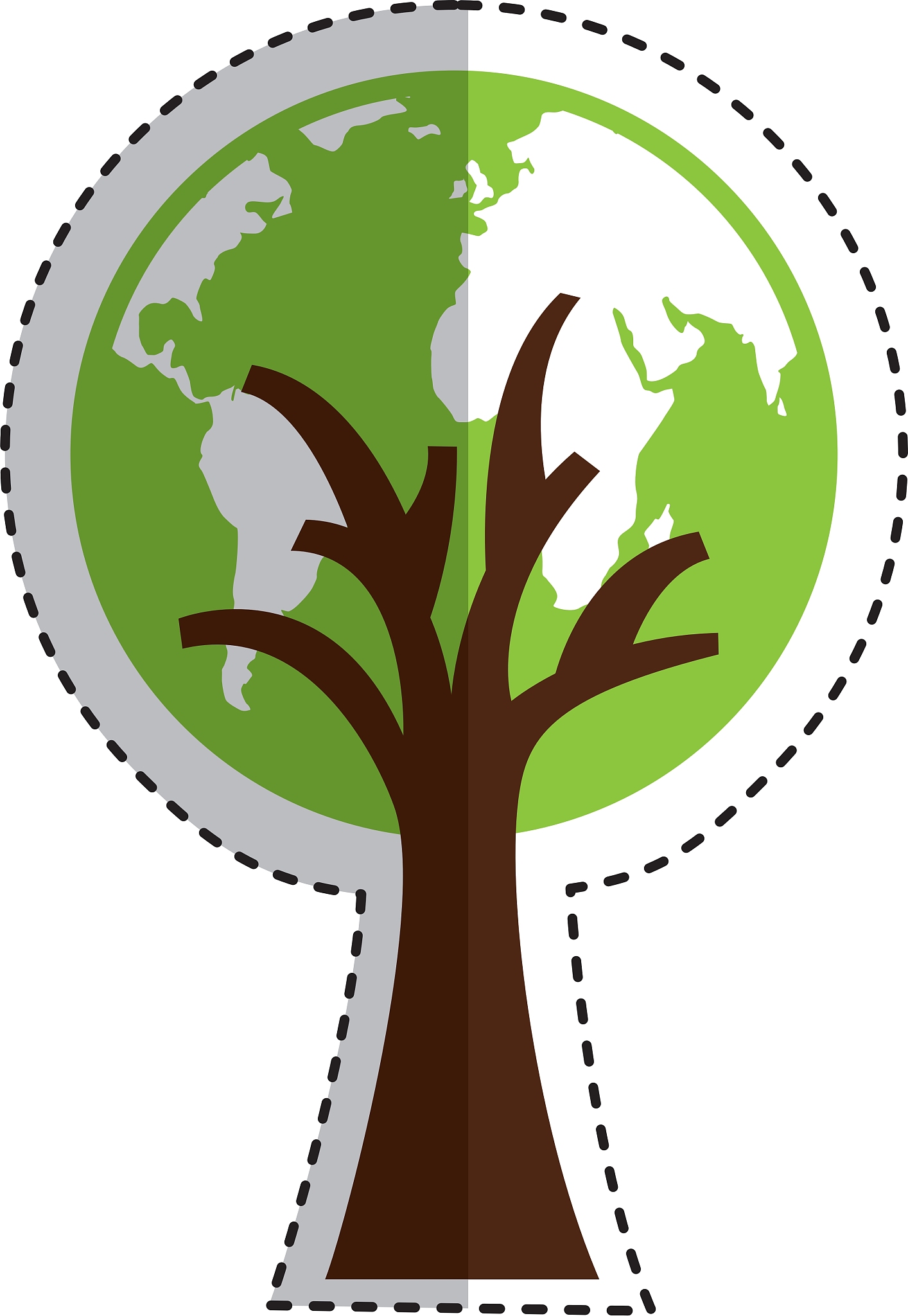 tree plant with earth planet