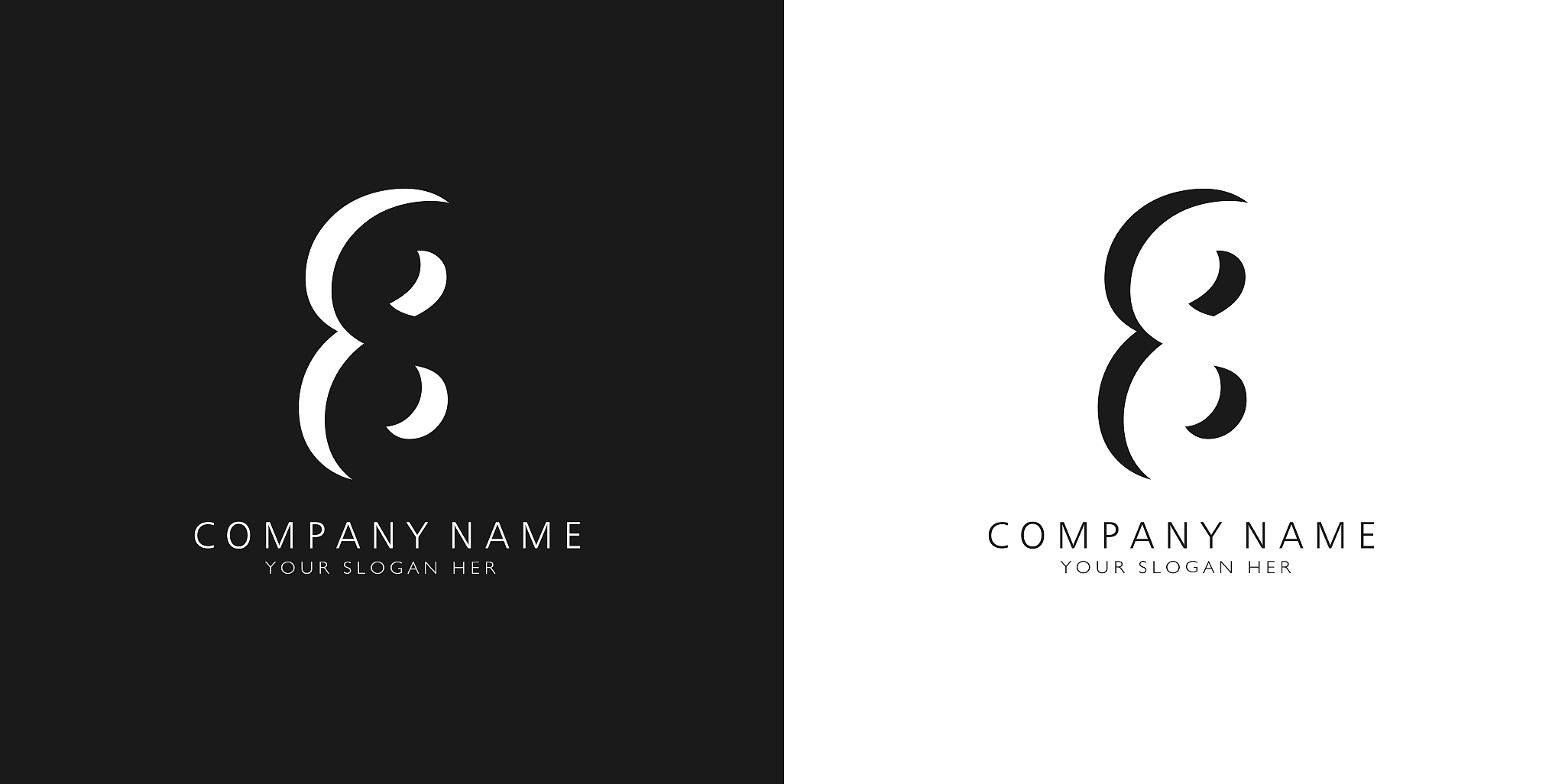 8 logo numbers modern black and white design