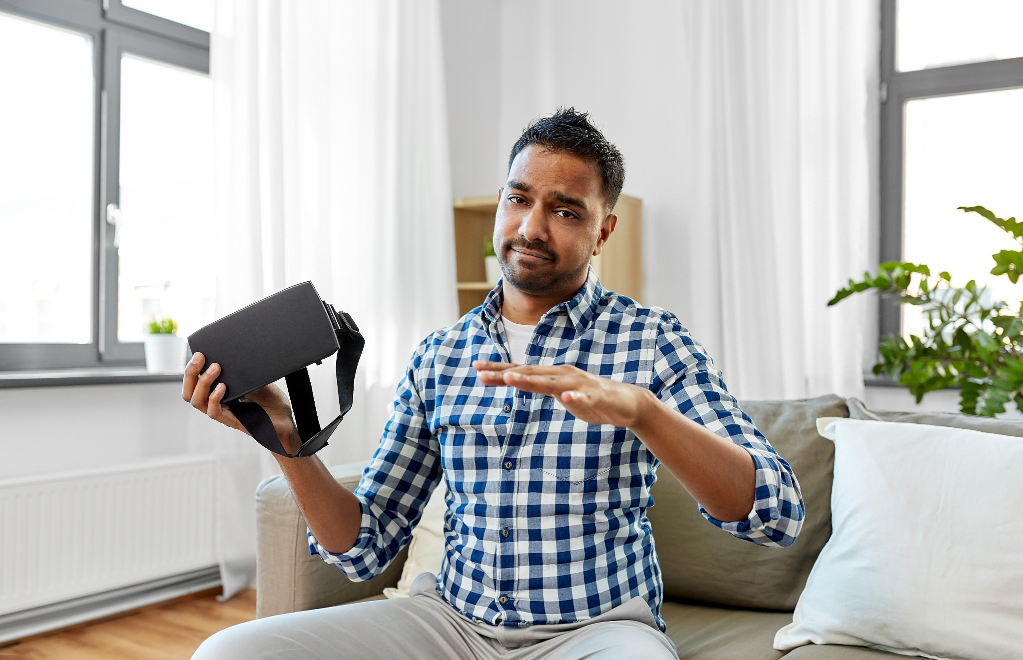 blogging, videoblog and people concept - unsure indian male blog