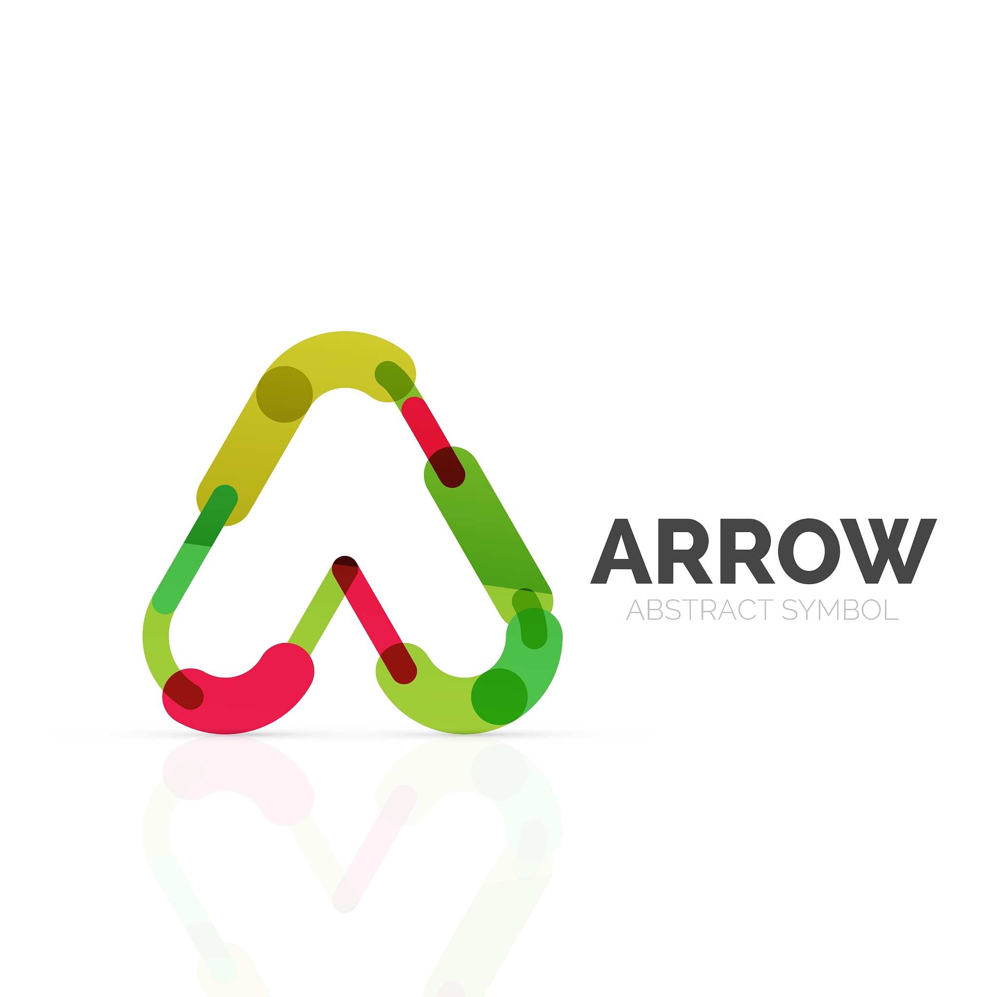 linear arrow abstract logo connected multicolored