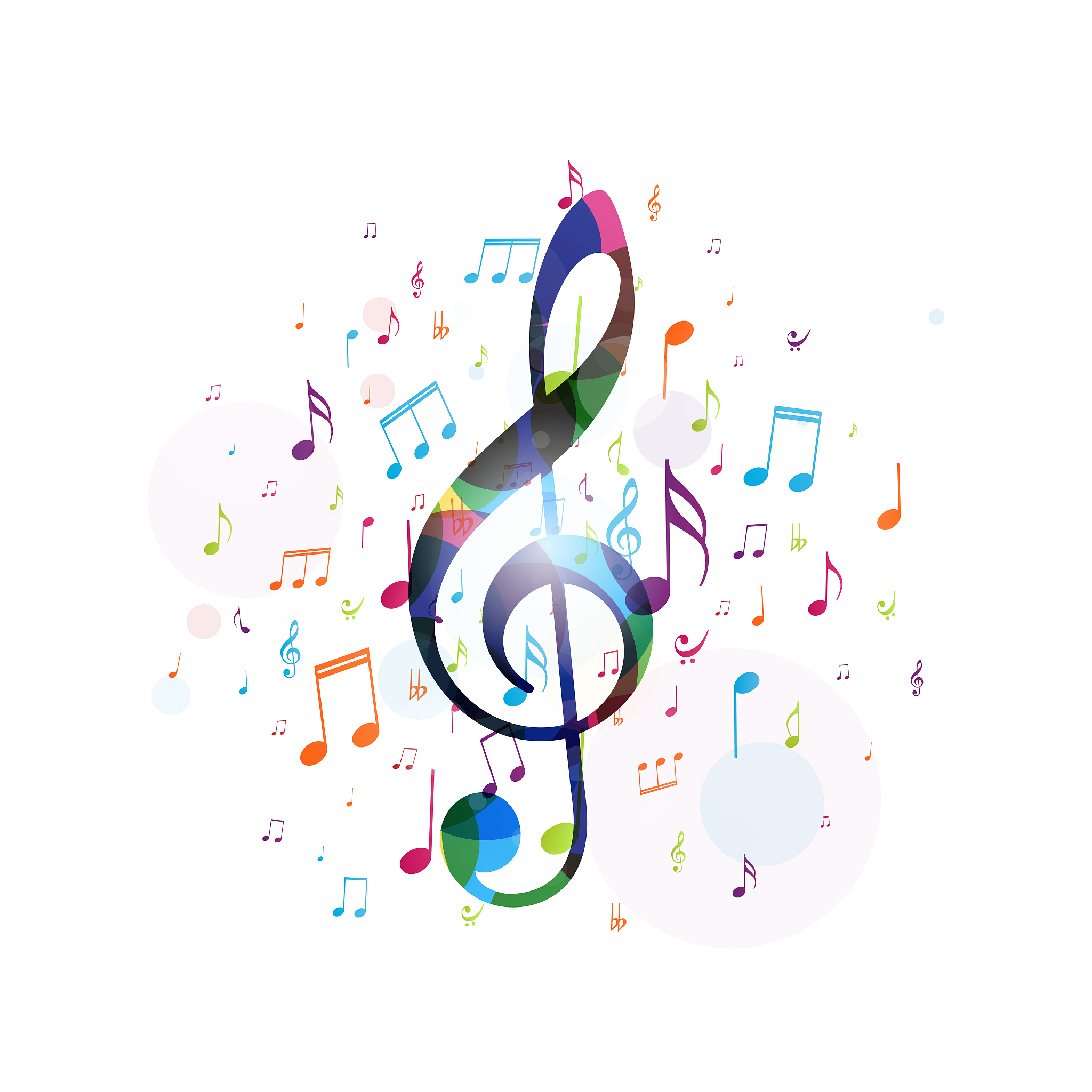 colorful music notes background